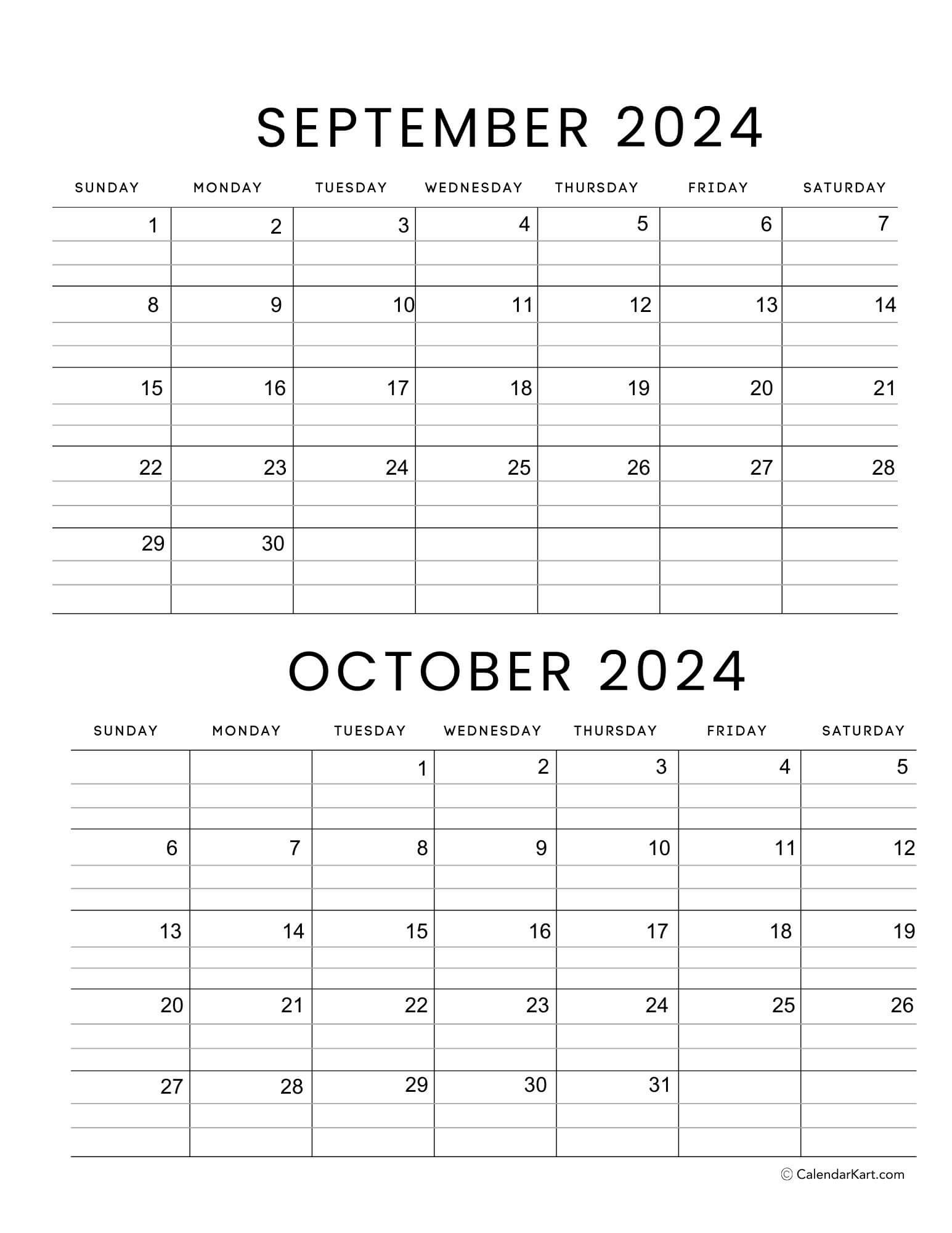 September October 2024 Calendar (5Th Bi-Monthly) - Calendarkart in September October November 2024 Calendar