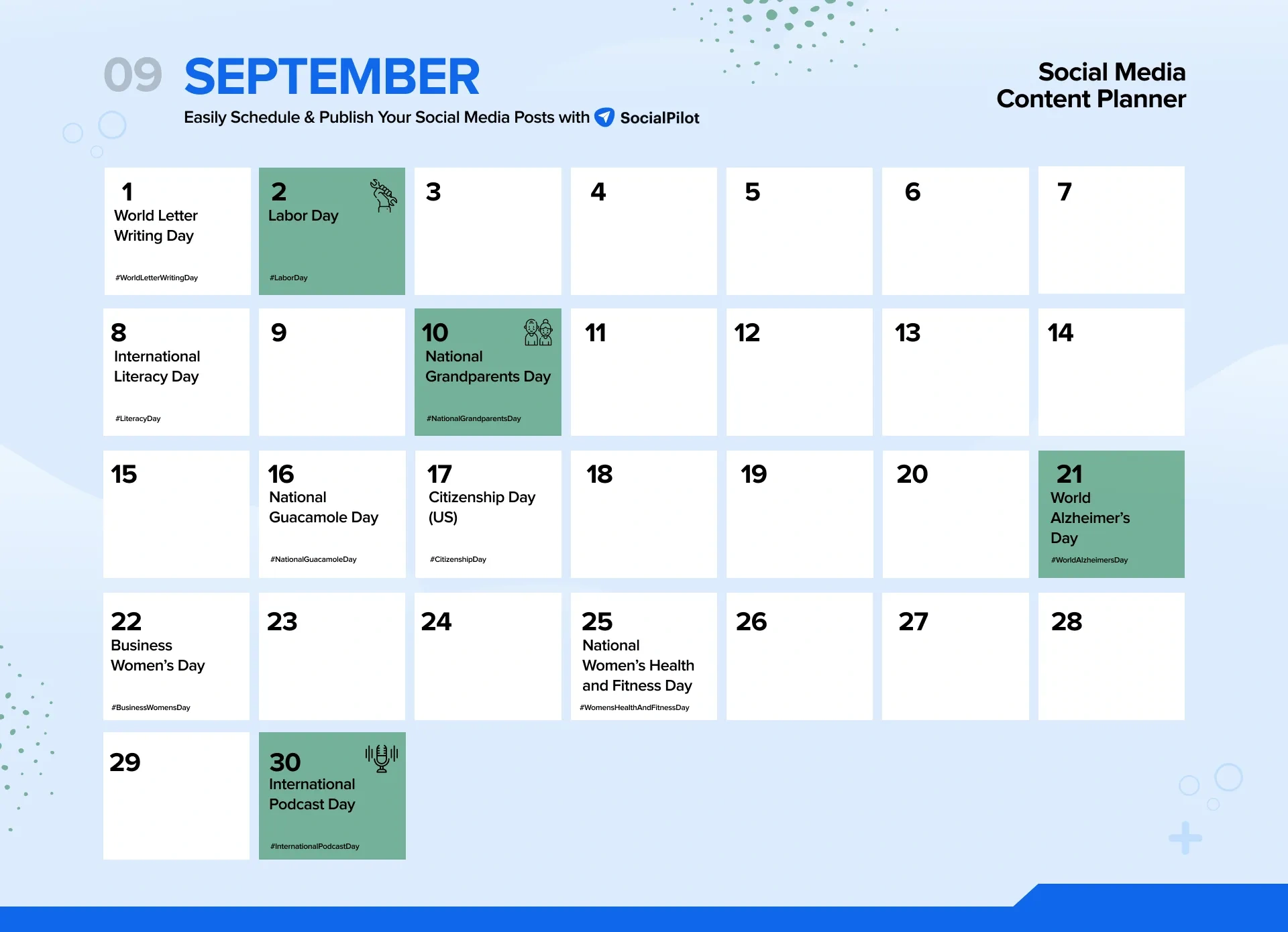 Social Media Holiday Calendar For 2024 with September Social Media Calendar 2024