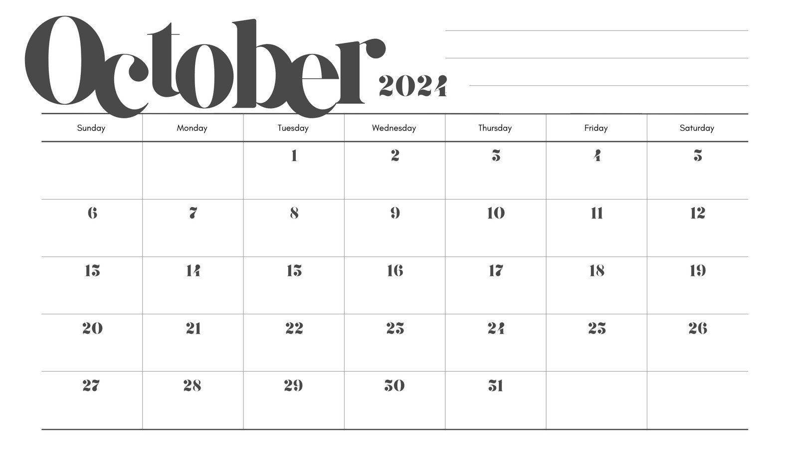 Free October 2024 Calendar Templates To Customize | Canva for October 2024 Calendar Aesthetic