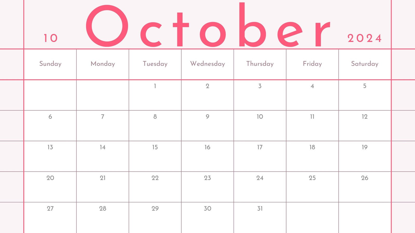 Free October 2024 Calendar Templates To Customize | Canva with October Month 2024 Printable Calendar