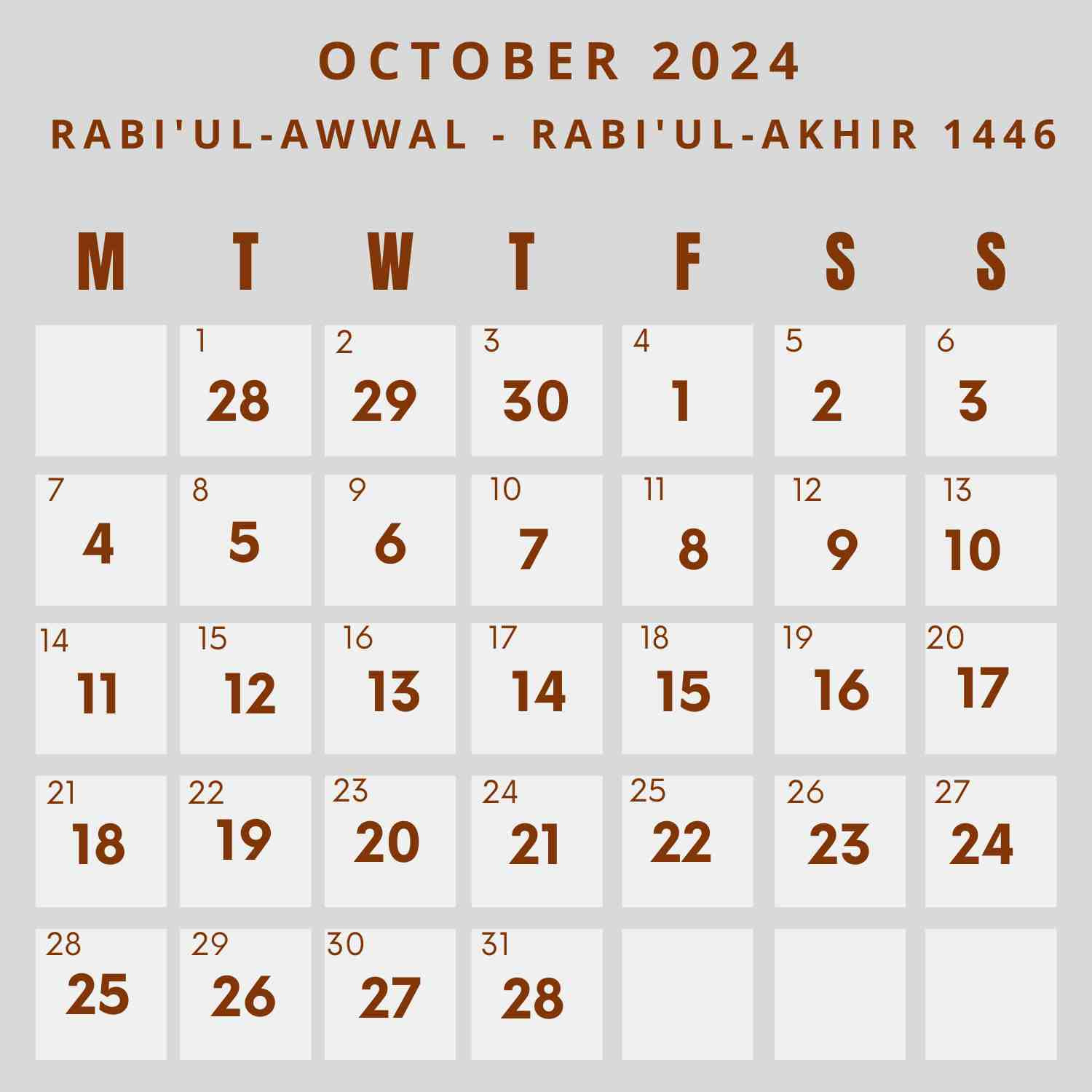 Islamic Calendar 2024 - Khwajadarbar inside October 2024 Islamic Calendar