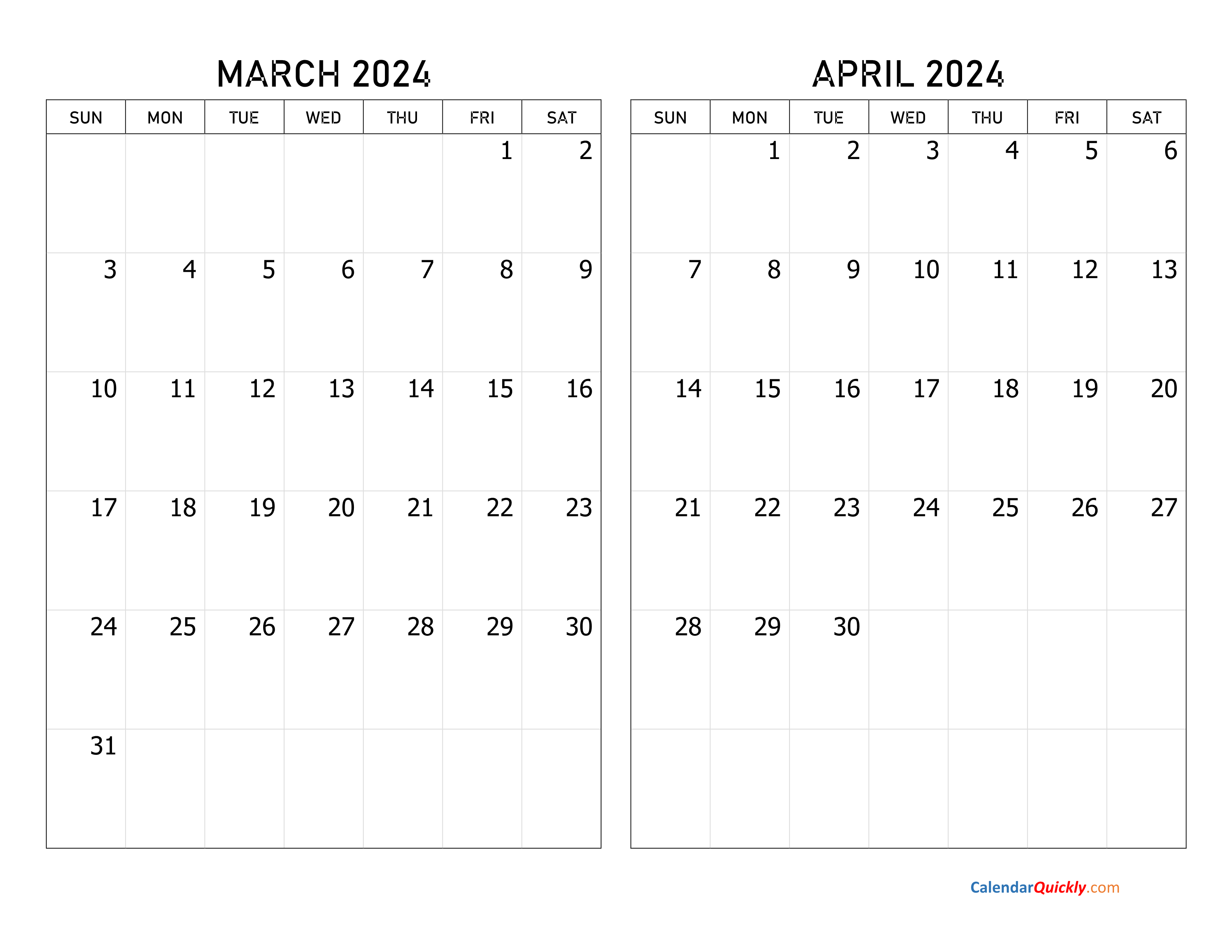 March And April 2024 Calendar | Calendar Quickly pertaining to Calendar March April May June 2024