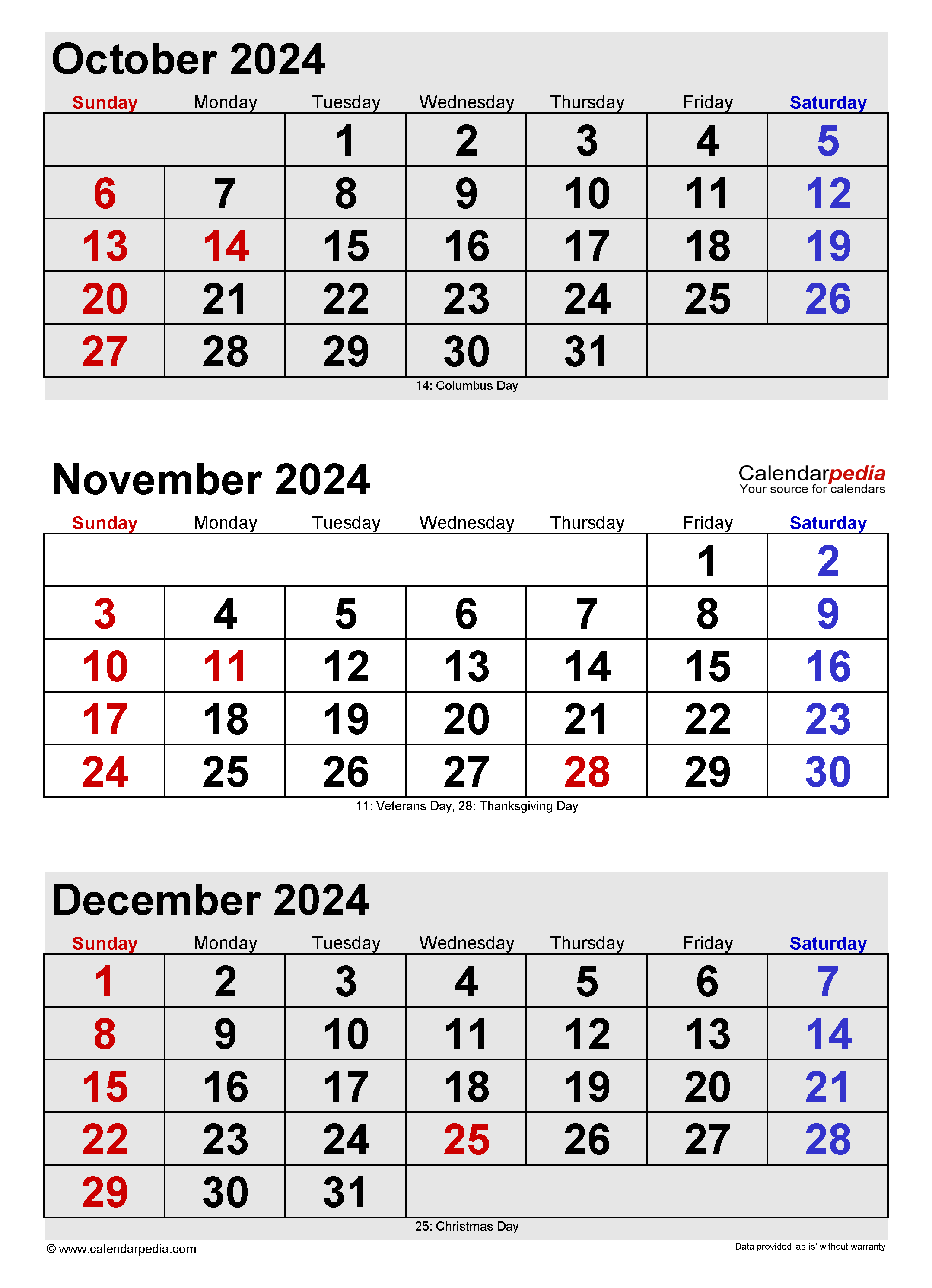 November 2024 Calendar | Templates For Word, Excel And Pdf in October November 2024 Calendar Printable