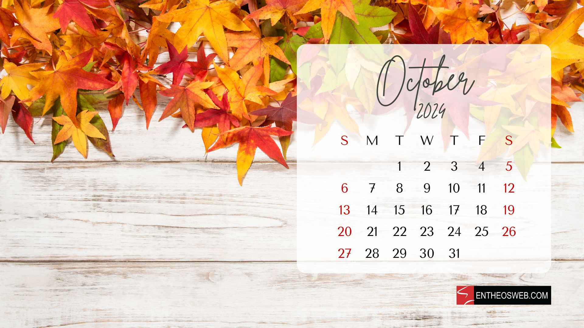 October 2024 Calendar Desktop Wallpaper Backgrounds | Entheosweb inside October 2024 Calendar Wallpaper