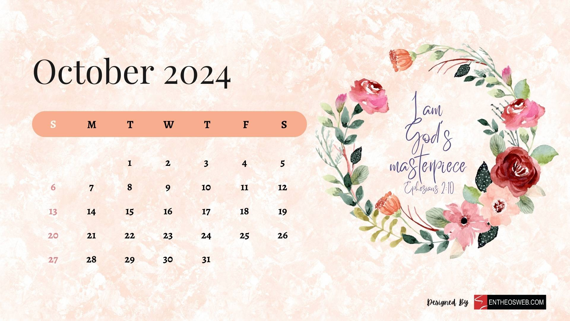 October 2024 Calendar Desktop Wallpaper Backgrounds | Entheosweb pertaining to October 2024 Calendar Wallpaper