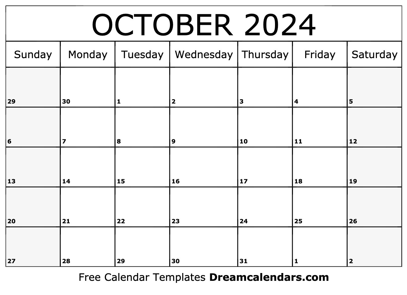 October 2024 Calendar - Free Printable With Holidays And Observances intended for October 13 2024 Calendar