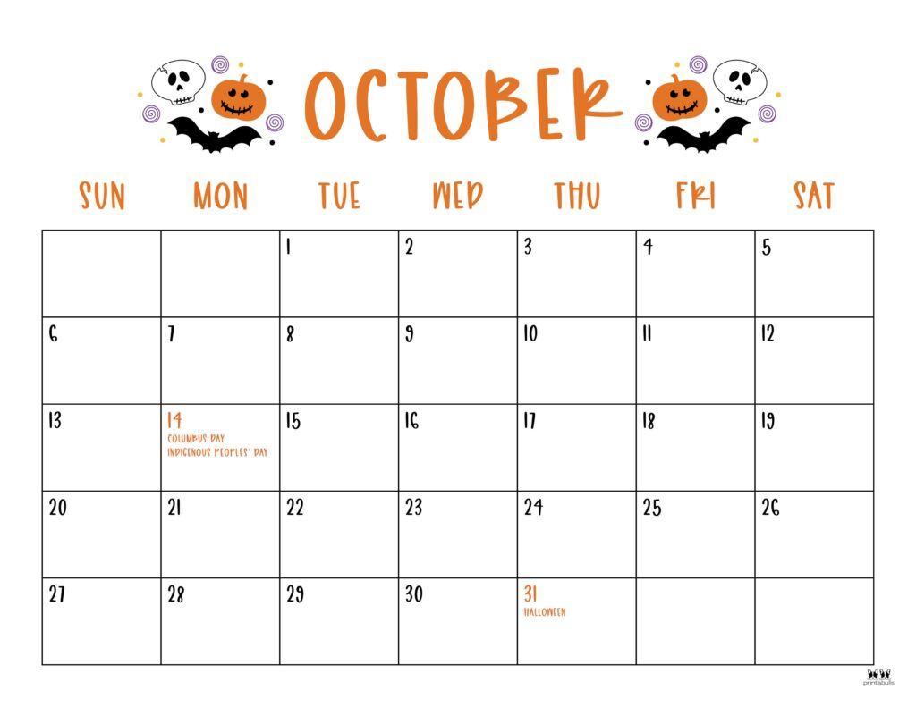 October 2024 Calendars - 50 Free Printables | Printabulls for Blank Calendar Template 2024 October