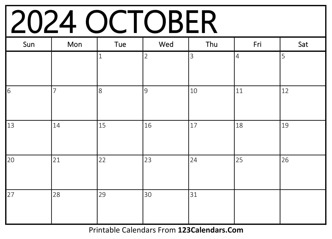 Printable October 2024 Calendar Templates - 123Calendars regarding 123 Calendar October 2024