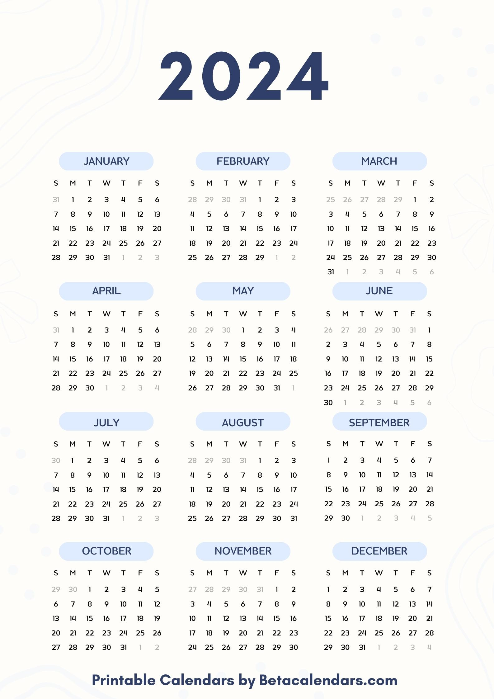 2024 Calendar - Beta Calendars throughout Beta Calendars November 2024 Calendar Printable