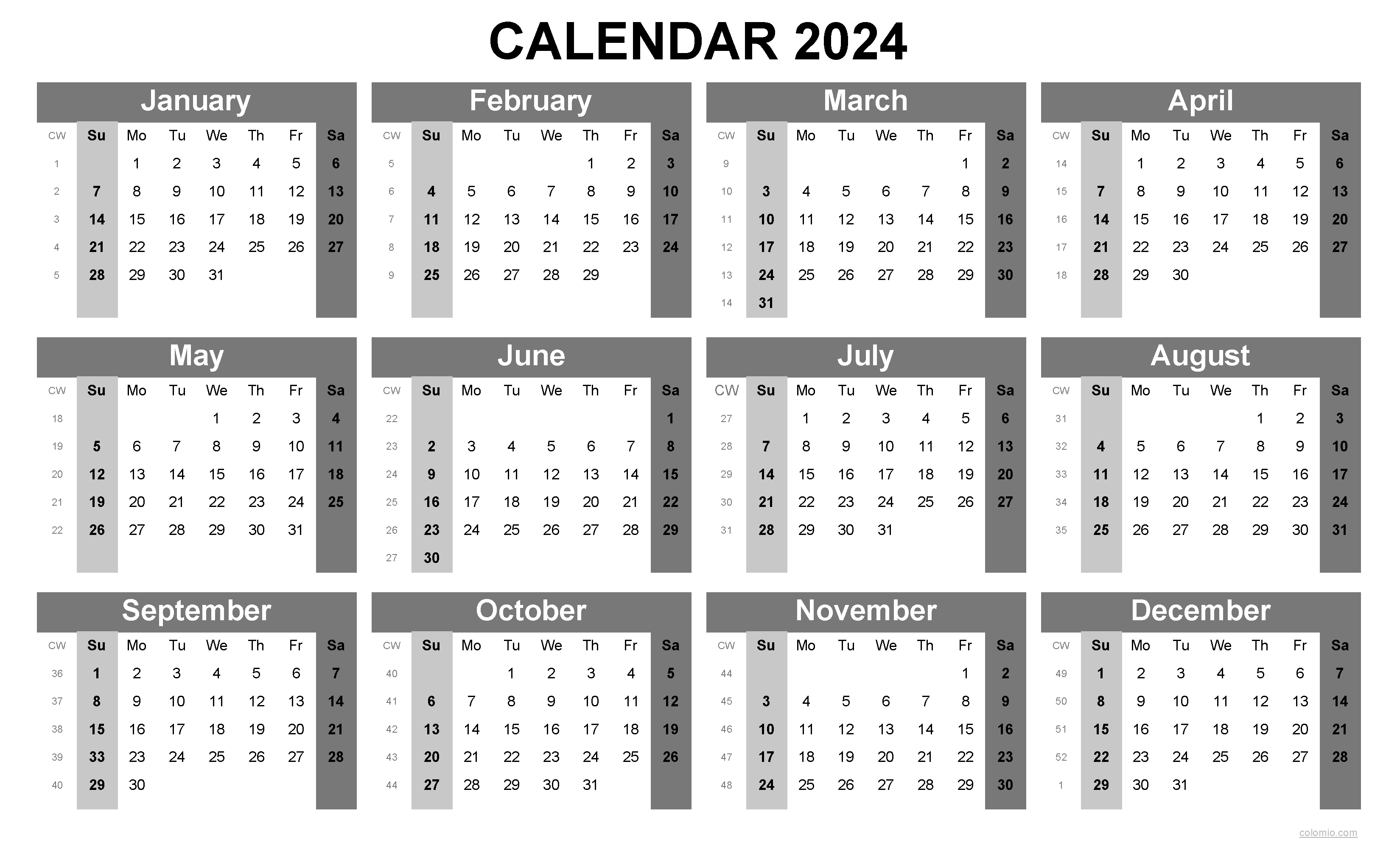 2024 Calendar Printable, ✓ Pdf, Excel And Image File - Free pertaining to 90 Day Printable Calendar September October November December 2024