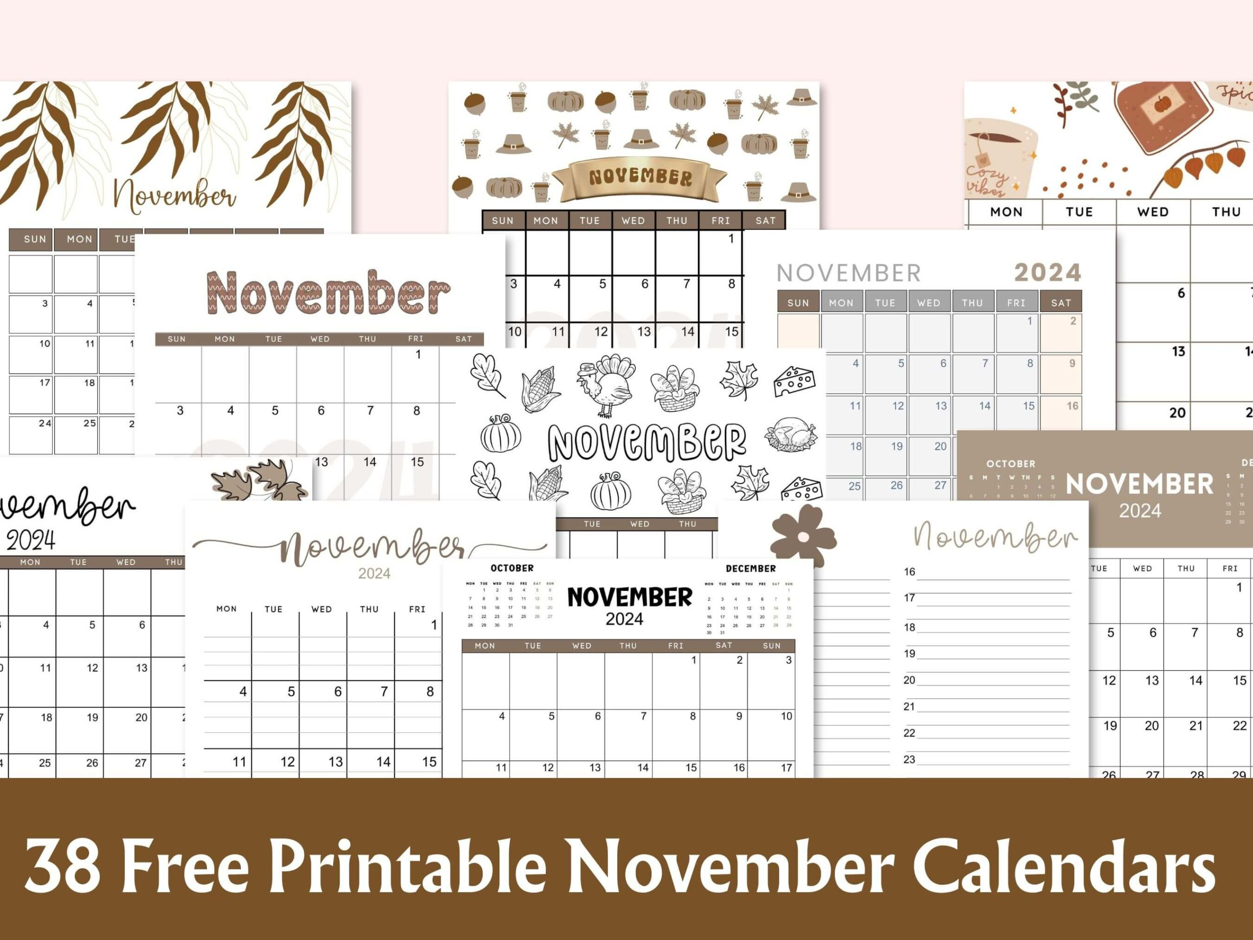 38 Printable November 2024 Calendars | Free Pdf - Calendarkart in Calendar Matching Task November 2024 Printable