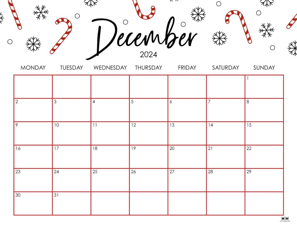 December 2024 Calendars - 50 Free Printables | Printabulls in 2024 November And December Calendar Free Printable