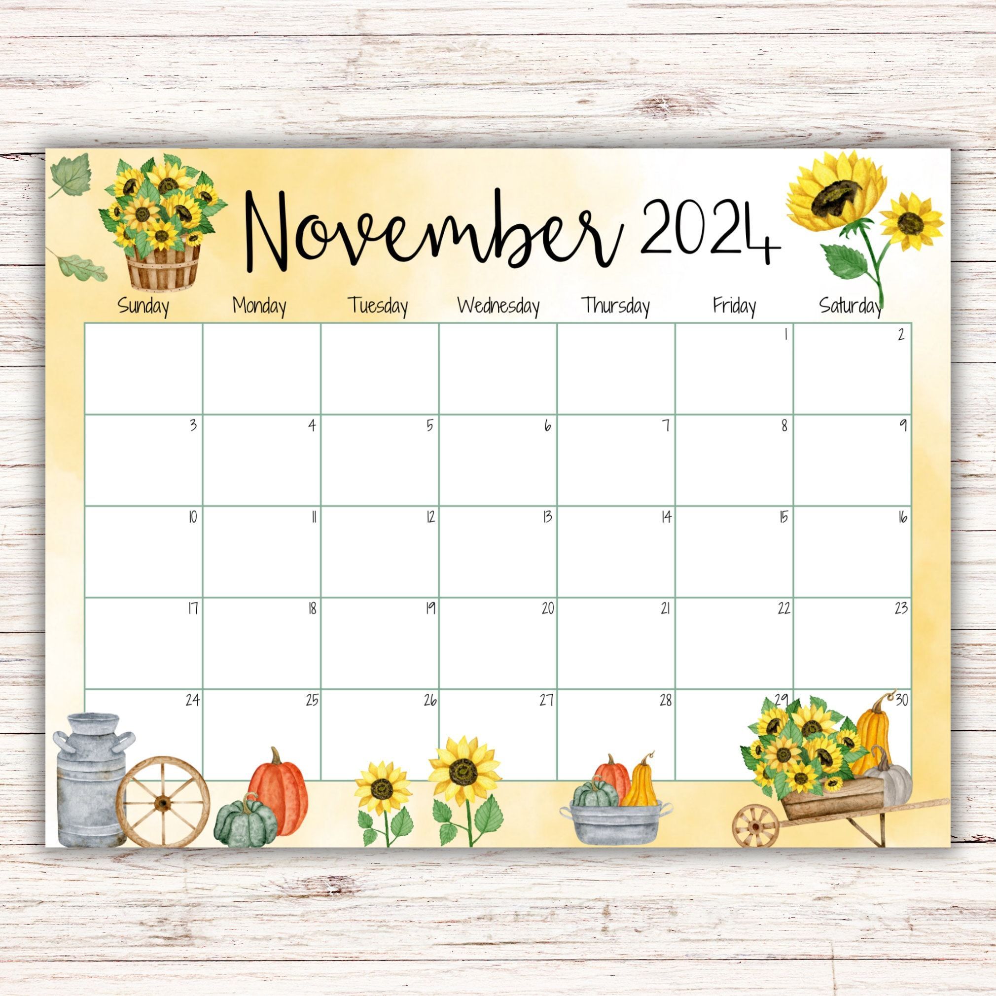 Editable November 2024 Calendar, Printable Planner, Fillable inside Cute School November Calendar 2024 Printable