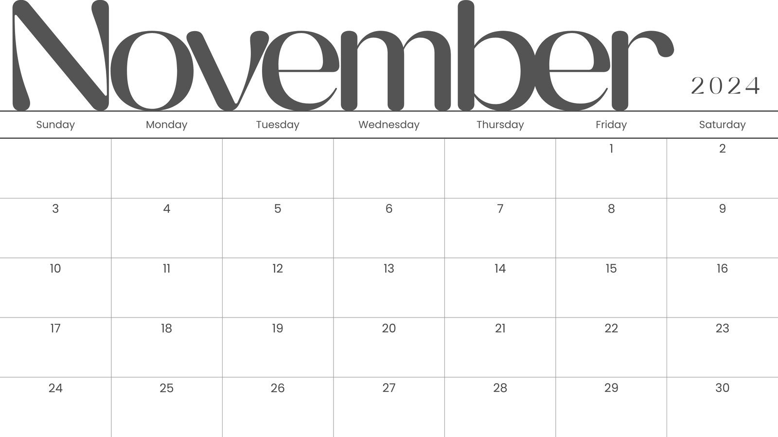 Free And Printable November 2024 Calendar Templates | Canva for 2024 Calendar Printable Monthly November