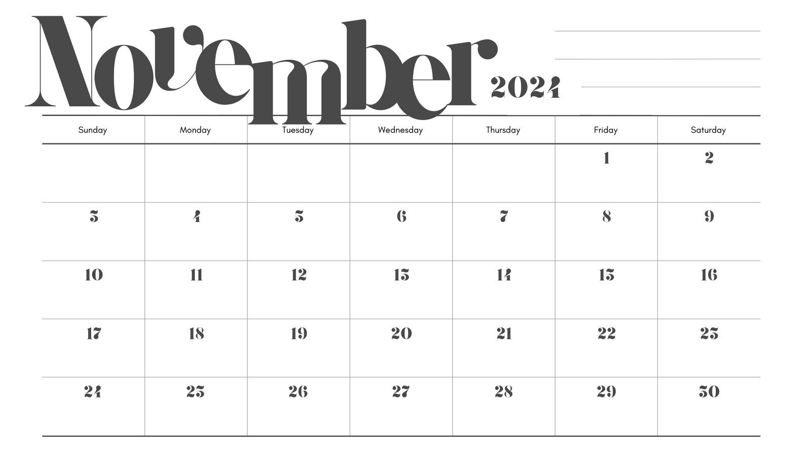 Free And Printable November 2024 Calendar Templates | Canva pertaining to Bugs Printable Calendar November 2024