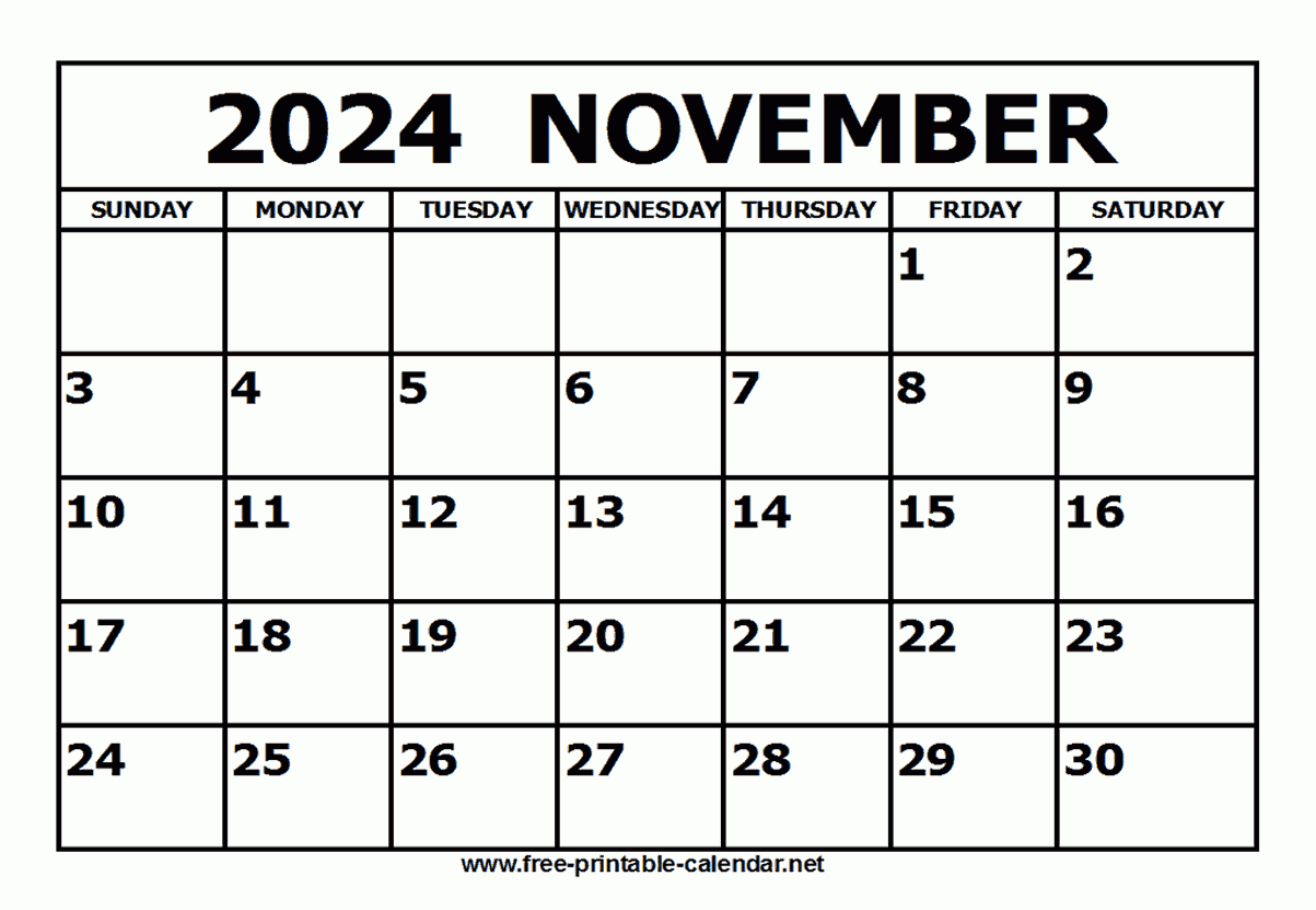 Free Printable November 2024 Calendar for Free Printable Calendar Net November 2024