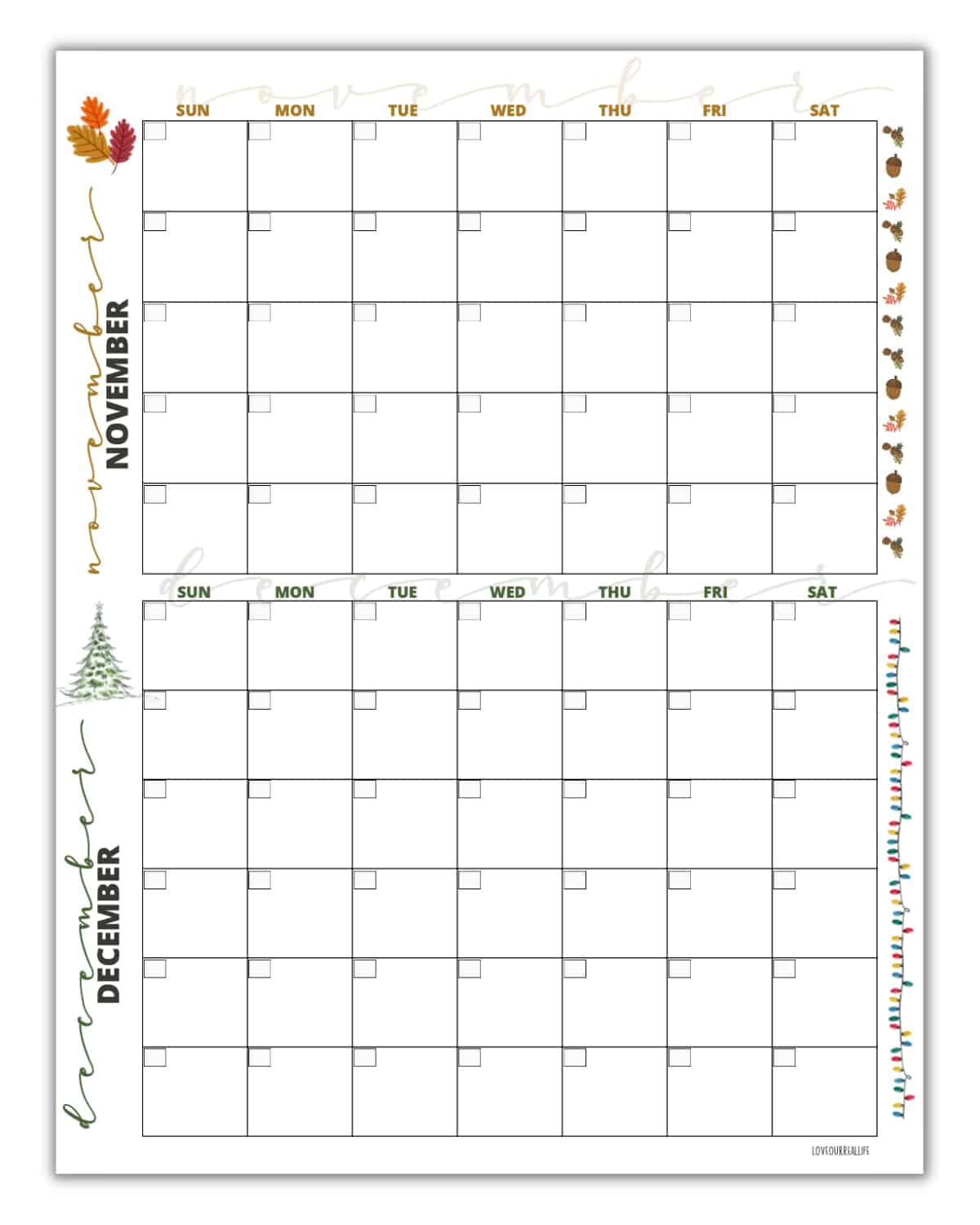 Free Printable November &amp;amp; December Calendar Templates (2024 with Free Printable Calendar For November &amp;amp; December 2024