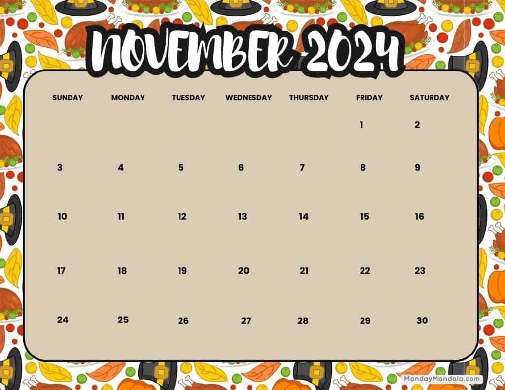 November 2024 Calendars (52 Free Printable Pdfs) for Children&amp;amp;#039;S Calendar November Printable 2024