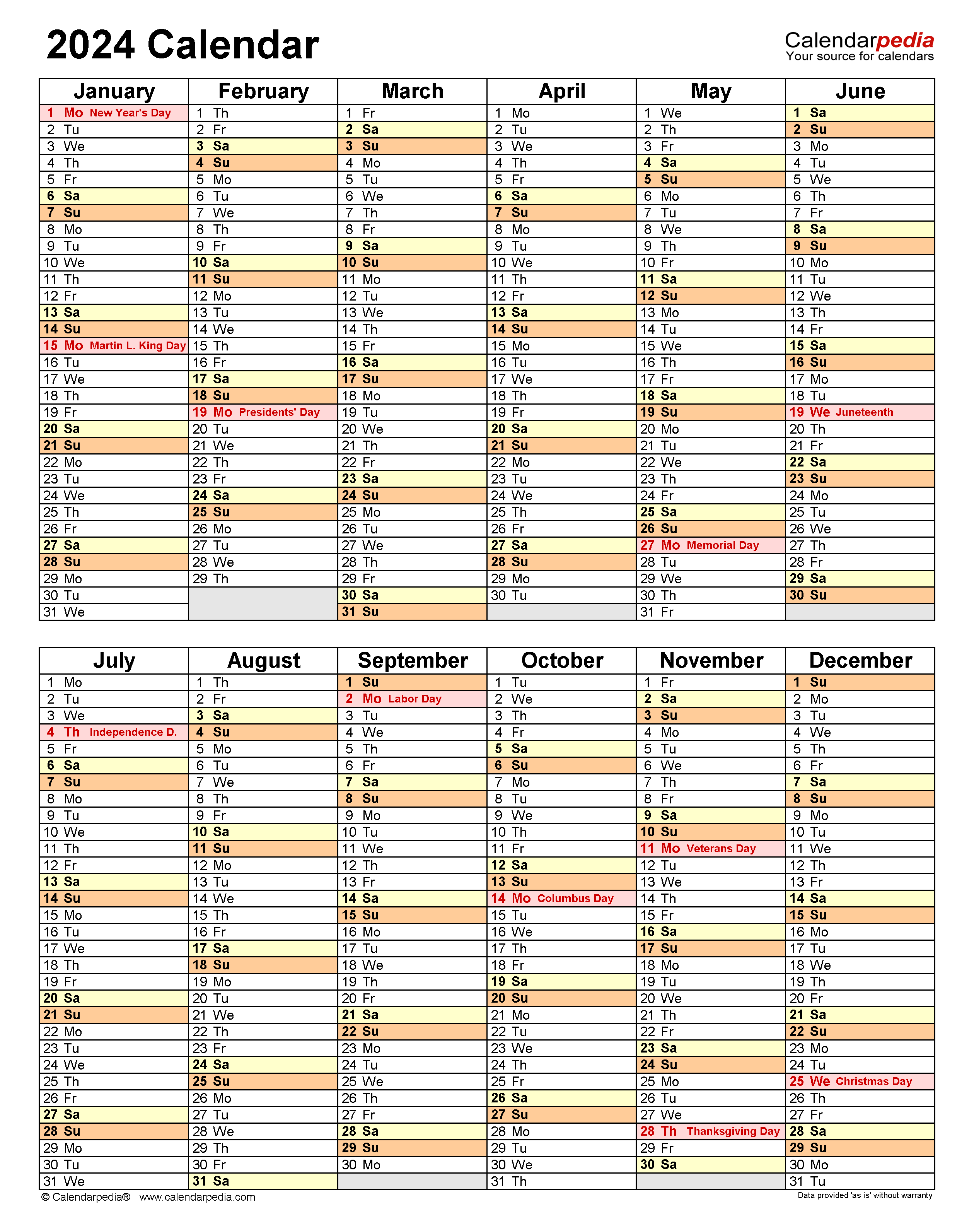 December 2024 Calendar Printable with Large Blocks Printable Calendar