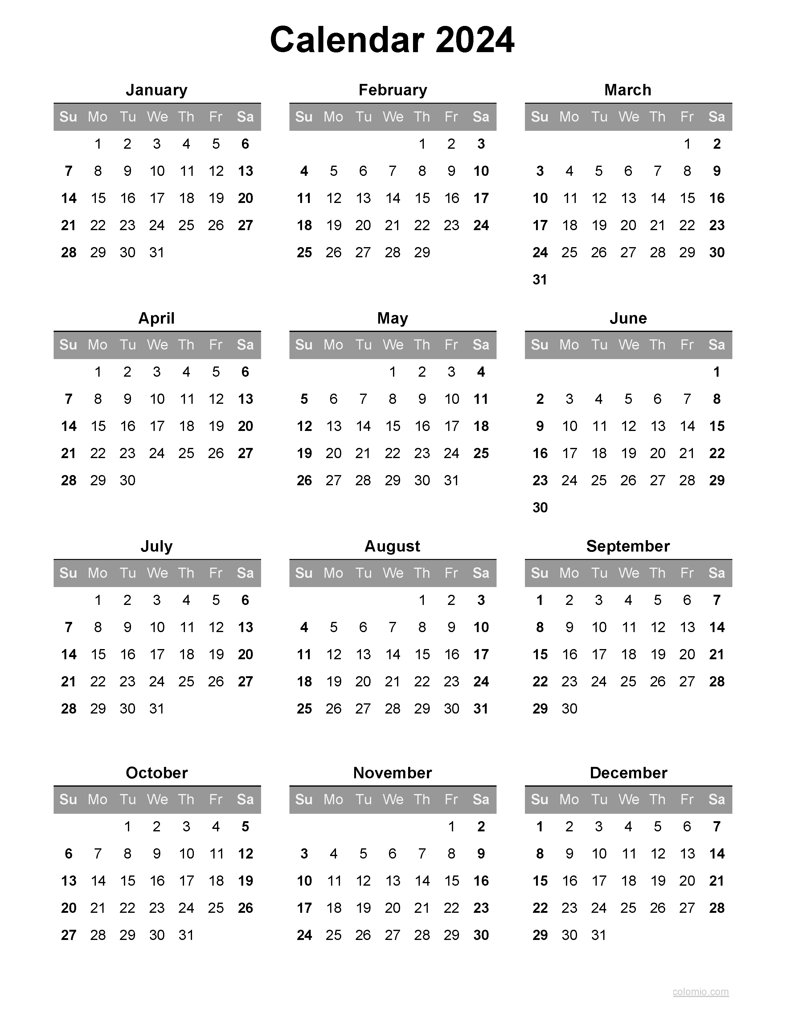 2024 Calendar, Monthly Calendars, With Calendar Maker ✓ Pdf intended for Calendar August-December 2024 Printable