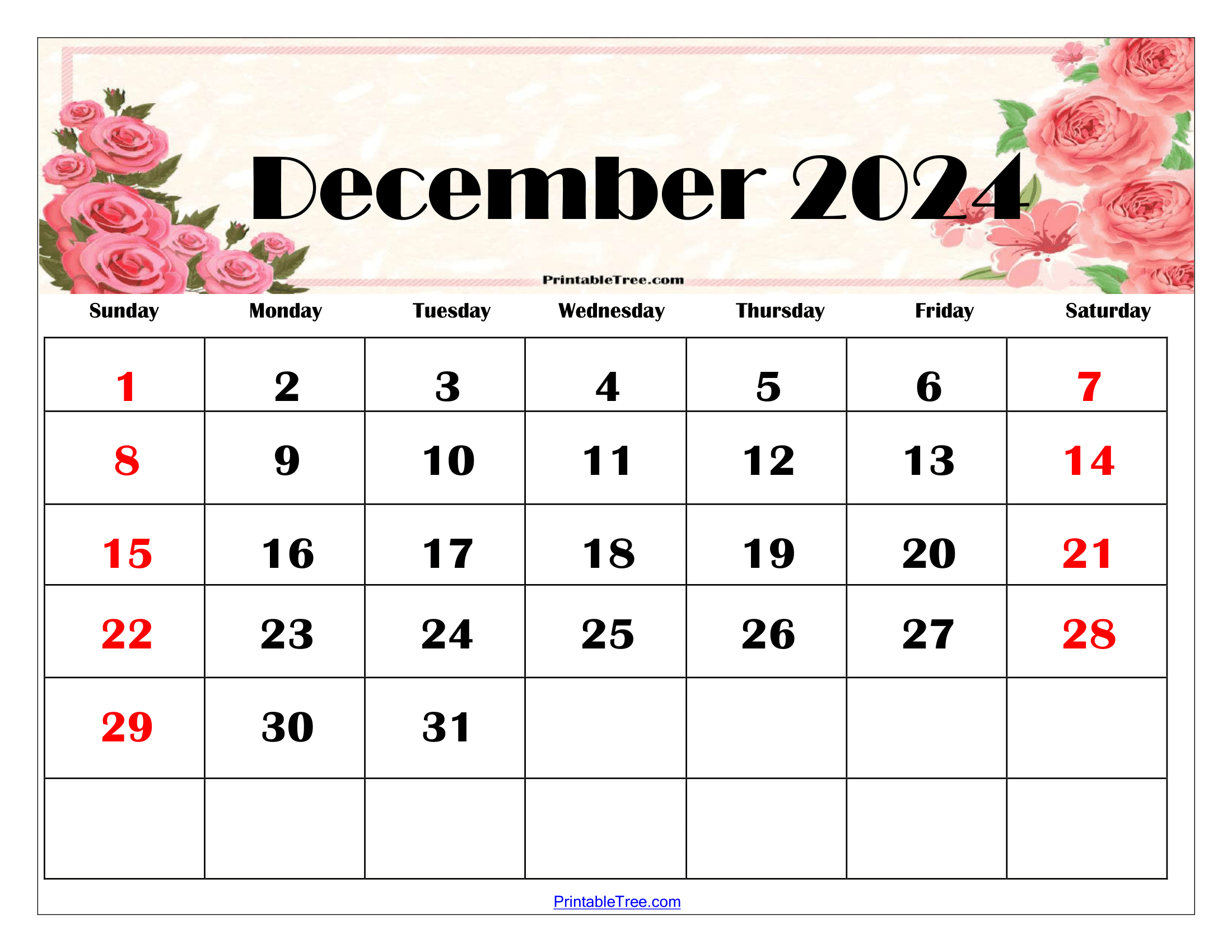 December 2024 Calendar Printable Pdf Blank Free Templates regarding 2024 Feb December Calendar Printable