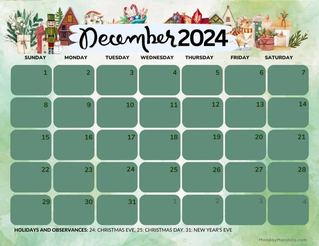 December 2024 Calendars (52 Free Pdf Printables) for December 2024 Free Printable Calendar With Holidays