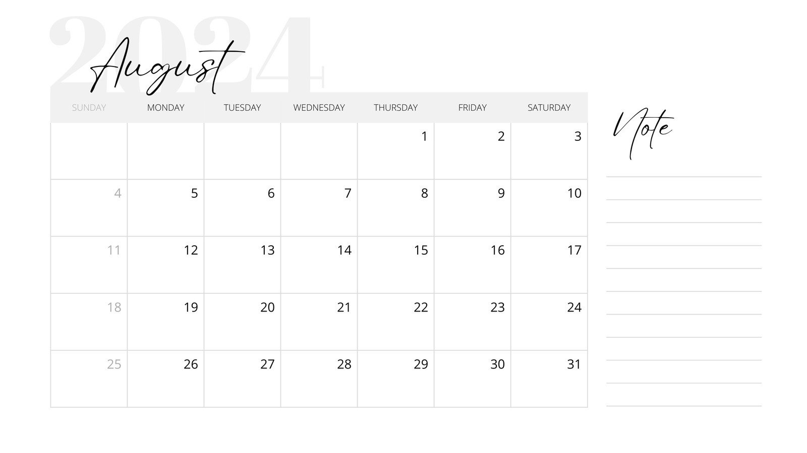 Free Printable August 2024 Calendar Templates | Canva with Agusut December 2024 and 2024 Monthly Calendar Printable