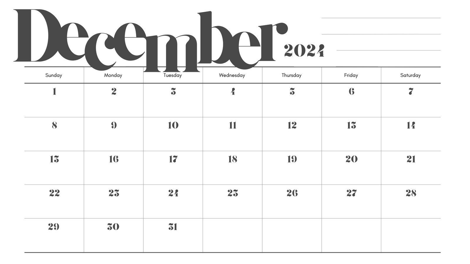 Free, Printable December 2024 Calendar Templates | Canva for Printable Weekly Calendar December 2024