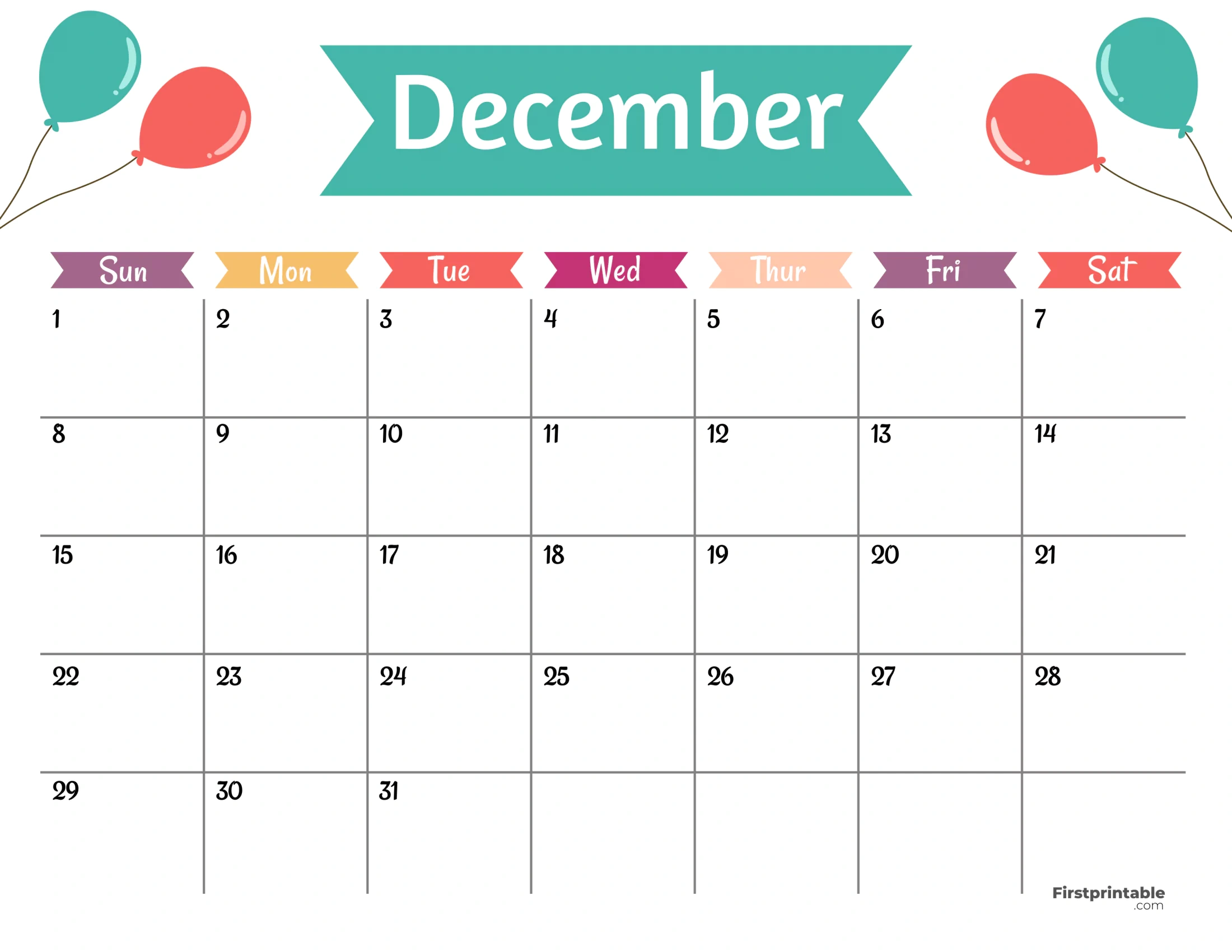 Free Printable &amp;amp; Fillable December Calendars 2024 for Printable December 2024 Calendar For Kindergarten