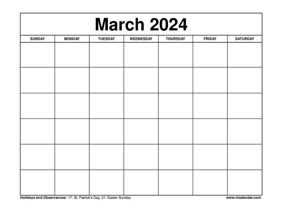 March 2024 Calendar Printable Templates With Holidays throughout Calendar Showing March December 2024 Printable