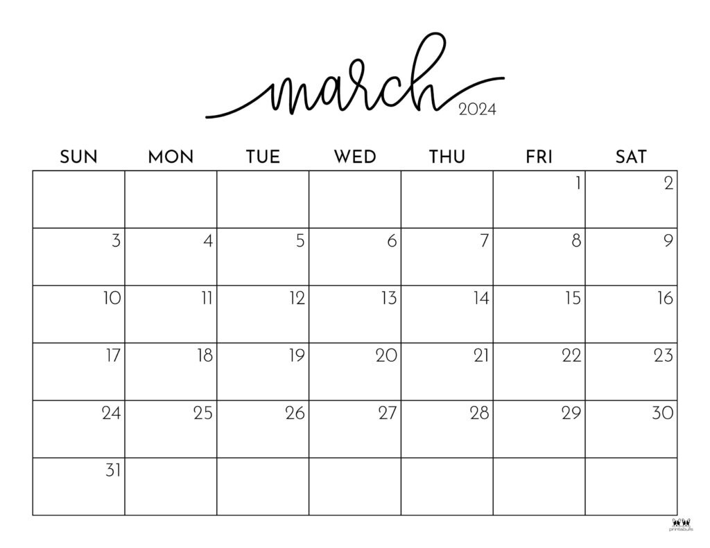 March 2024 Calendars - 50 Free Printables | Printabulls pertaining to 2024 March December Calendar Printable