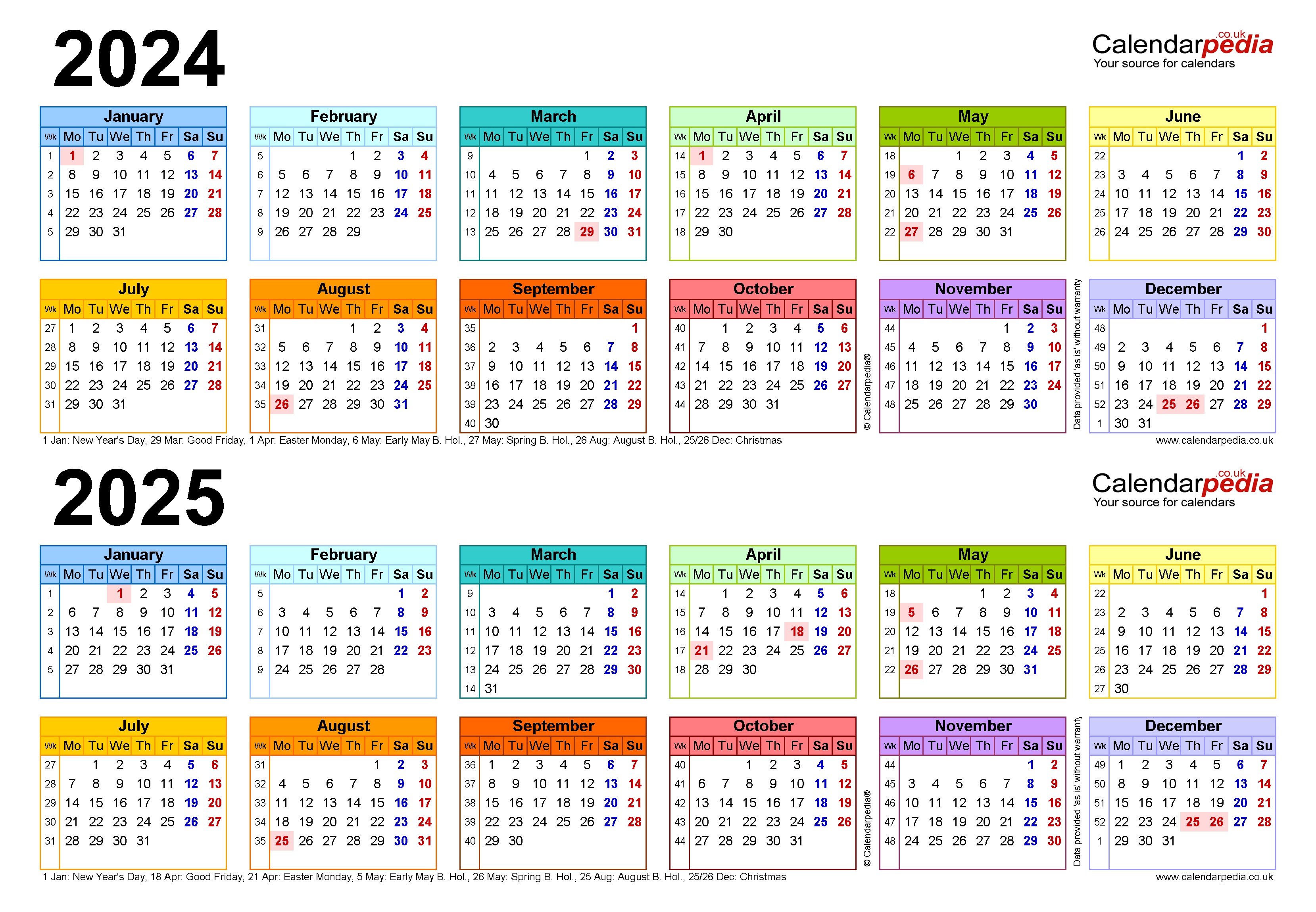 Two Year Calendars For 2024 And 2025 (Uk) For Pdf with regard to December 2024 January 2025 Calendar Printable Uk