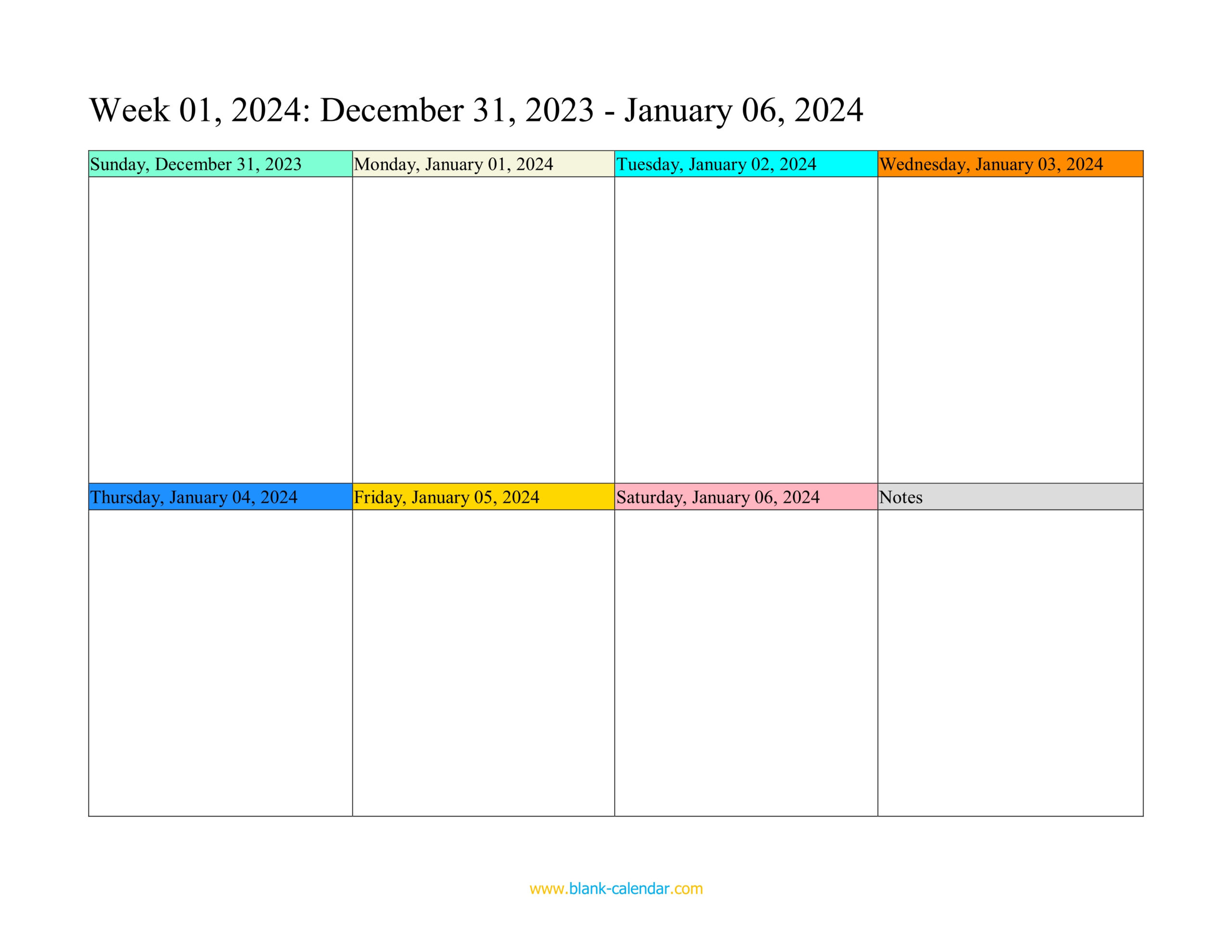 Weekly Calendar 2024 (Word, Excel, Pdf) throughout December Weekly Calendar 2024 Printable