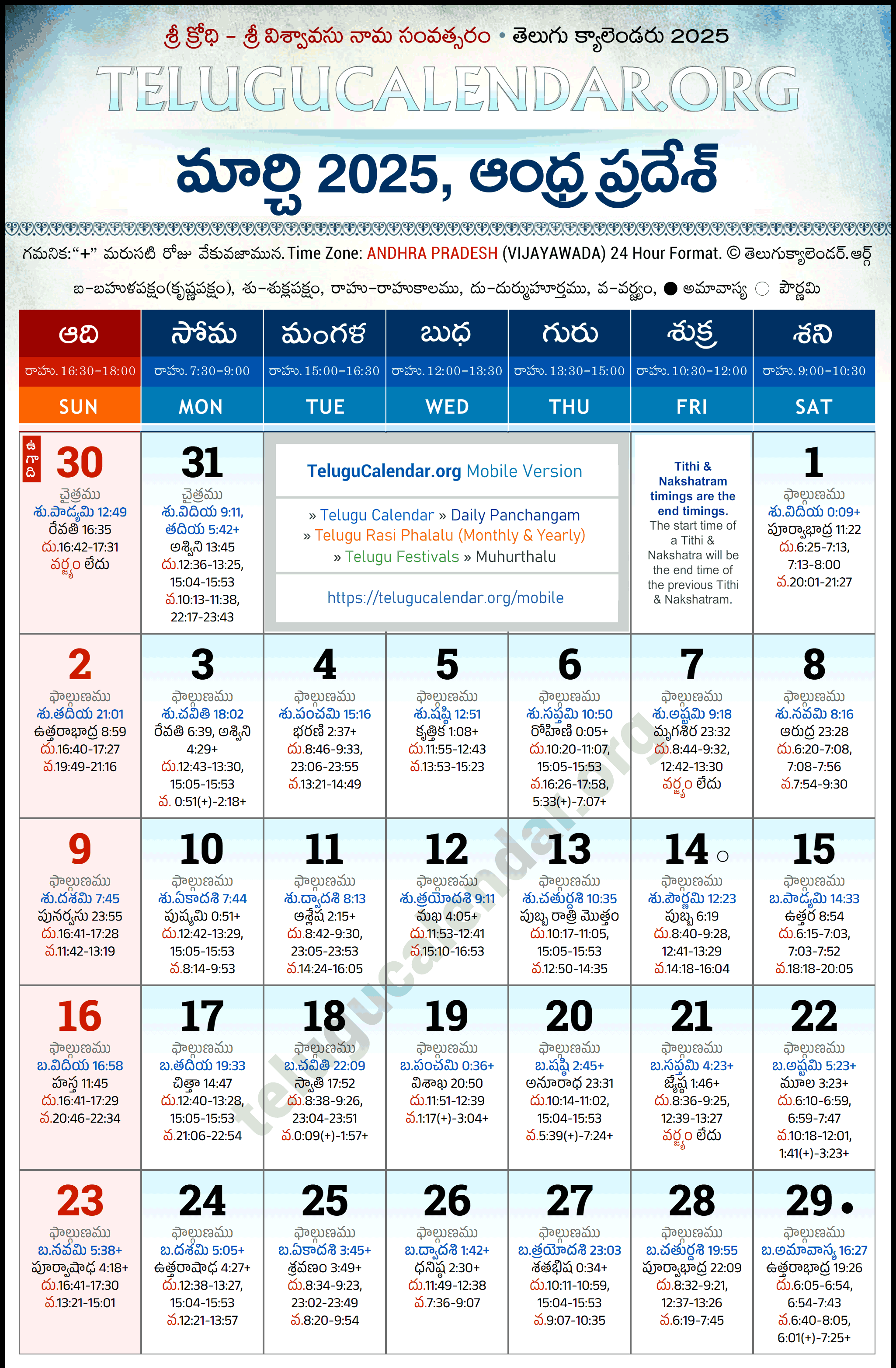 Andhra Pradesh Telugu Calendar 2025 March Pdf Festivals for Telugu Calendar March 2025