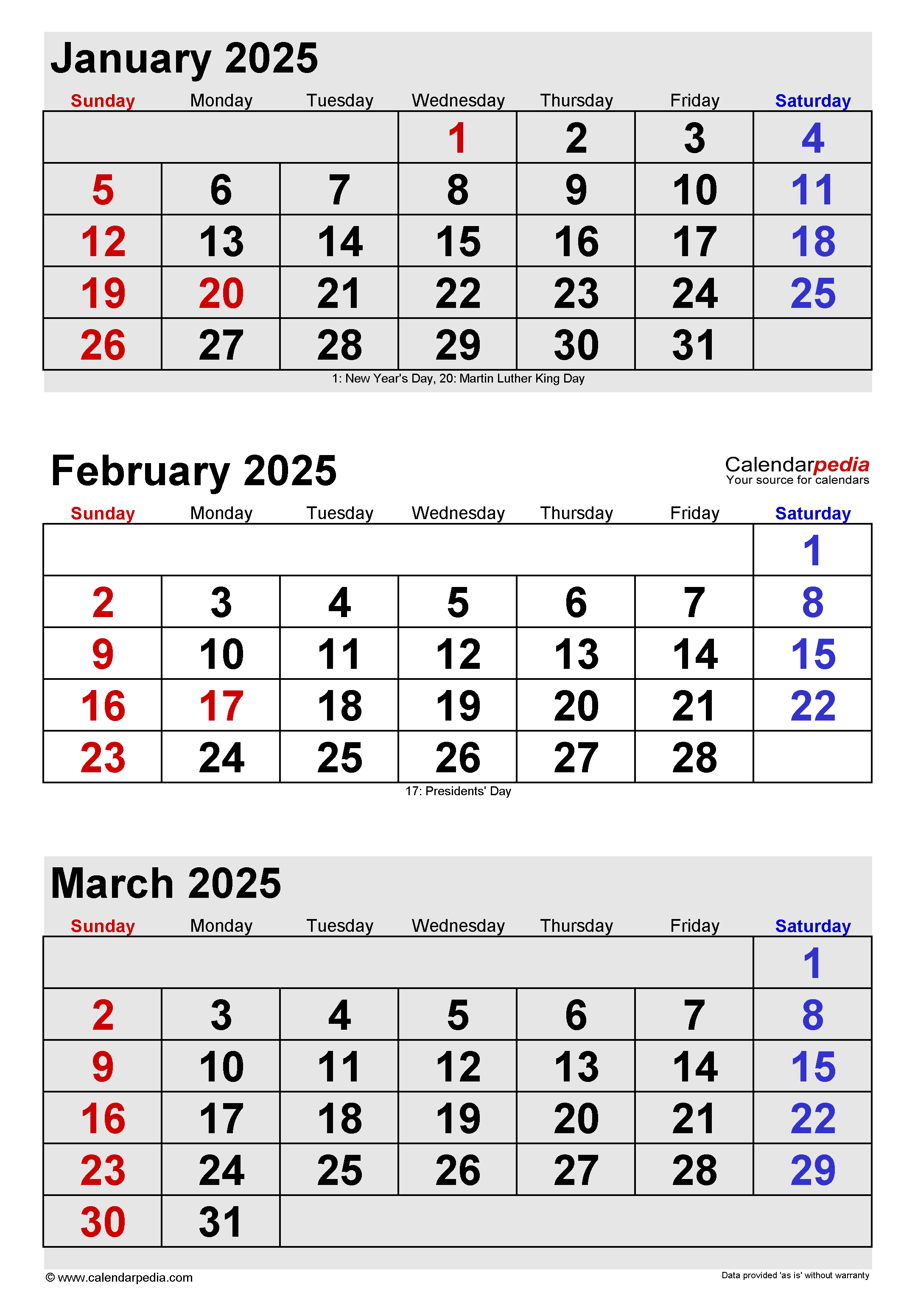 February 2025 Calendar | Templates For Word, Excel And Pdf intended for Jan Feb and March 2025 Calendar Fre Printable