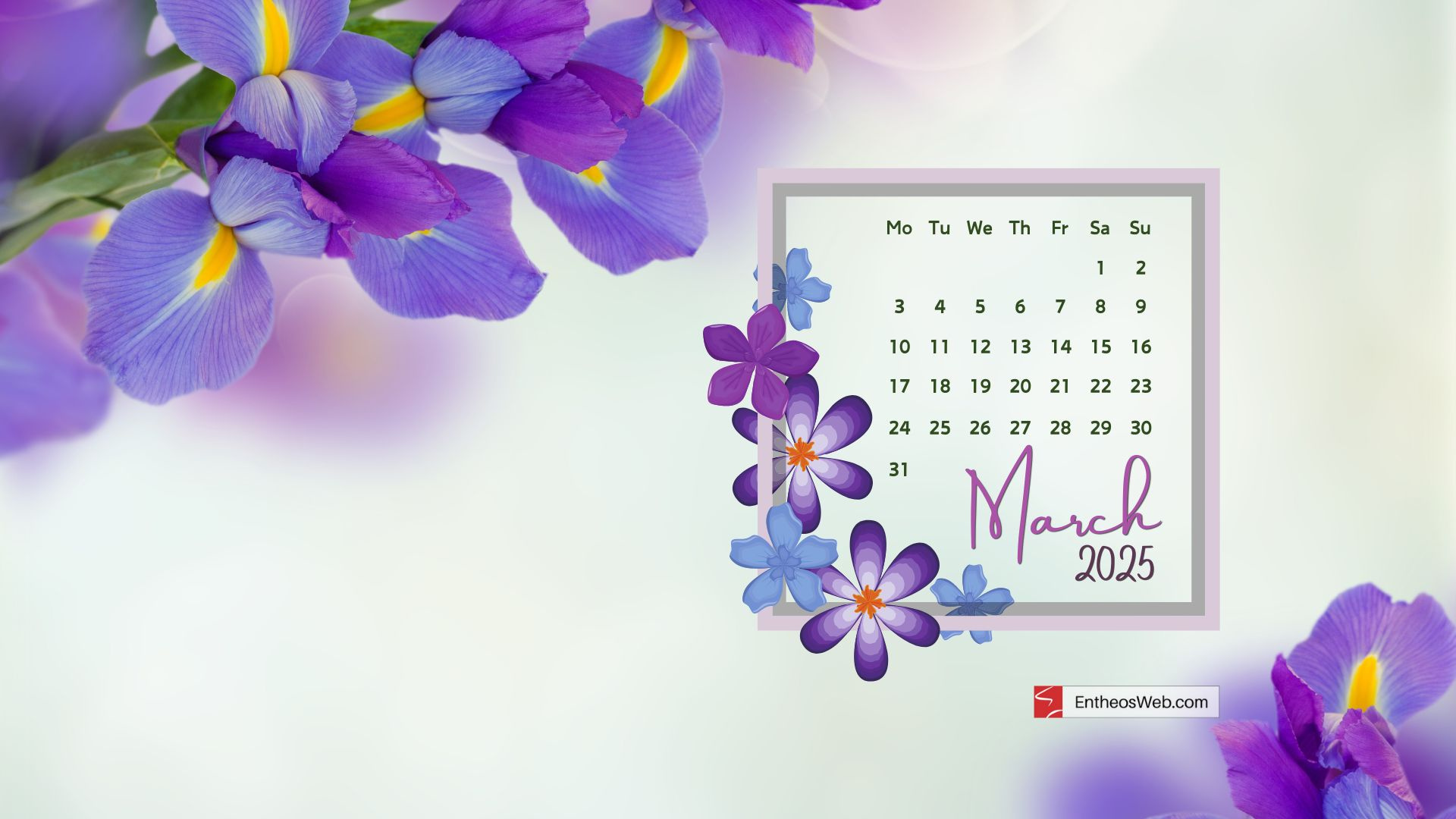 Free March 2025 Desktop Wallpaper Calendars | Entheosweb intended for March 2025 Calendar Wallpaper