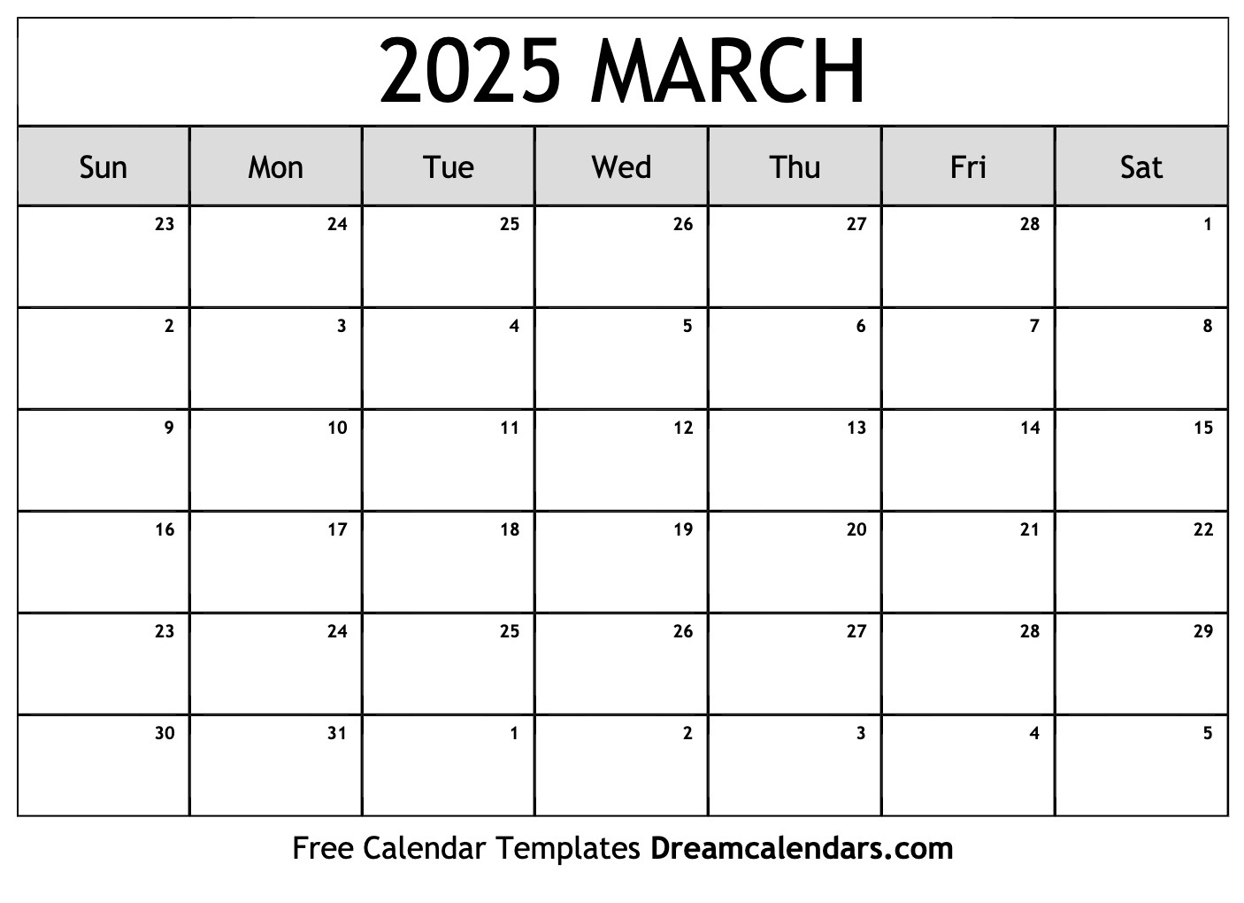 March 2025 Calendar - Free Printable With Holidays And Observances inside March 25 Calendar Printable