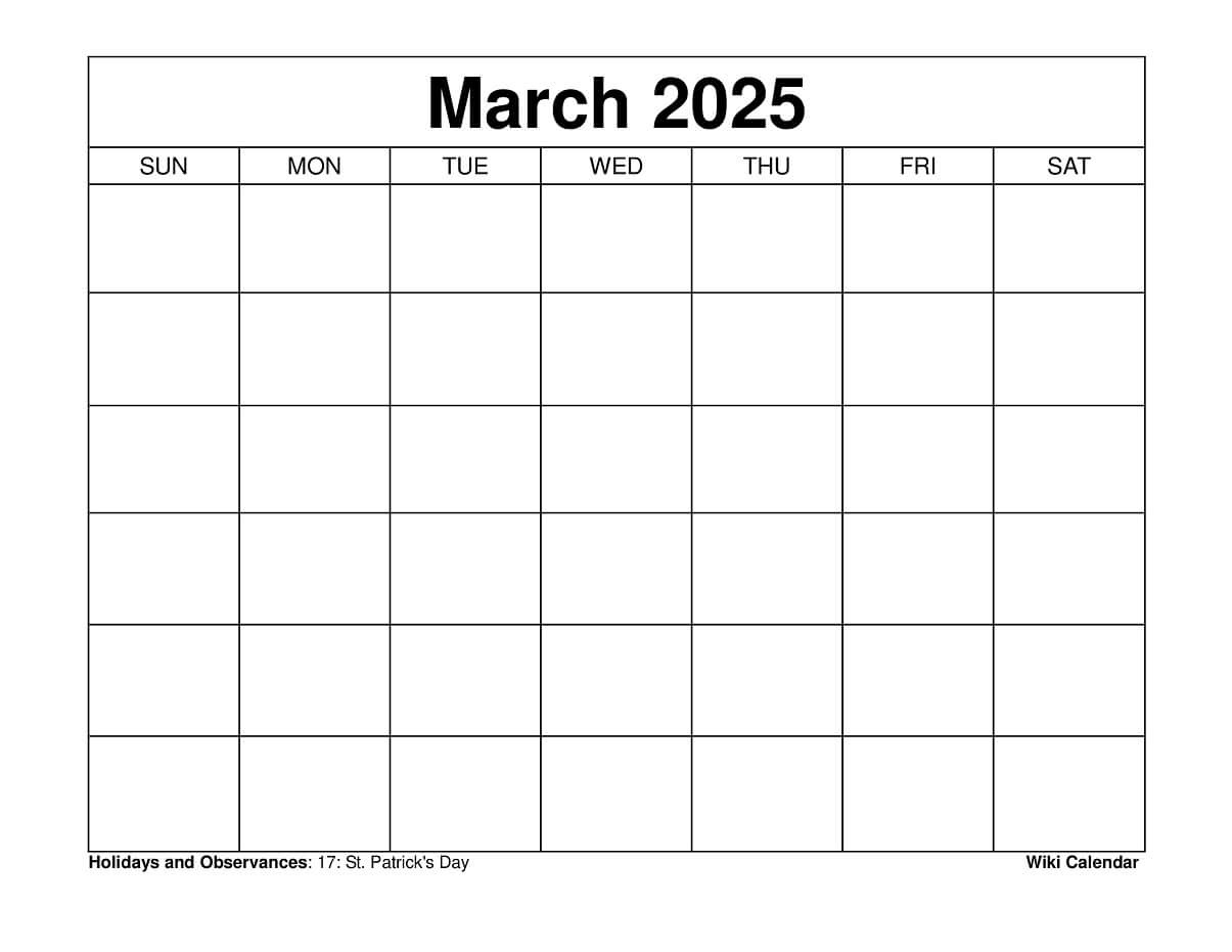 March 2025 Calendar - Printable Templates &amp;amp; More inside Printable March Calendar Template 2025