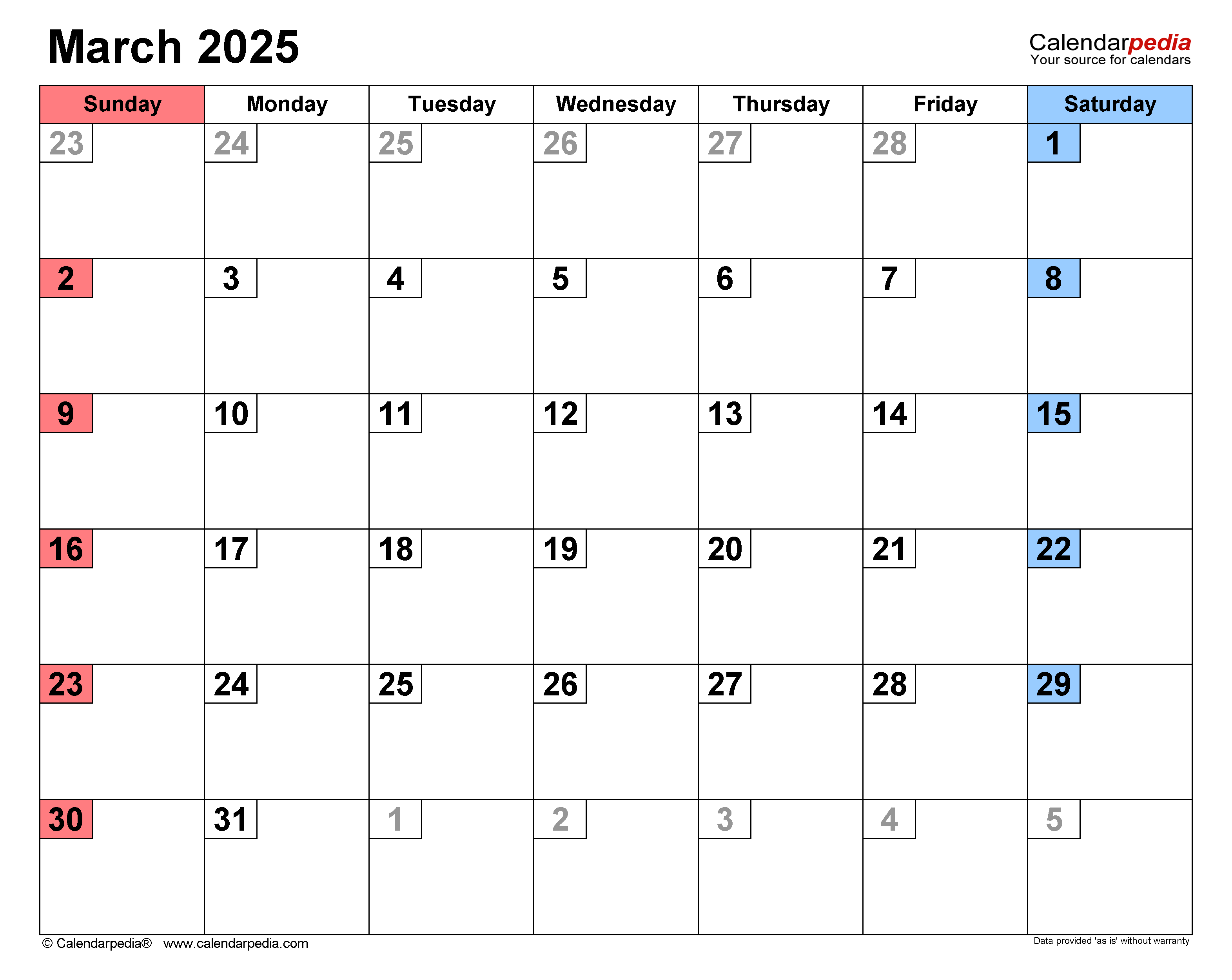 March 2025 Calendar | Templates For Word, Excel And Pdf for Calendar Events in March 2025