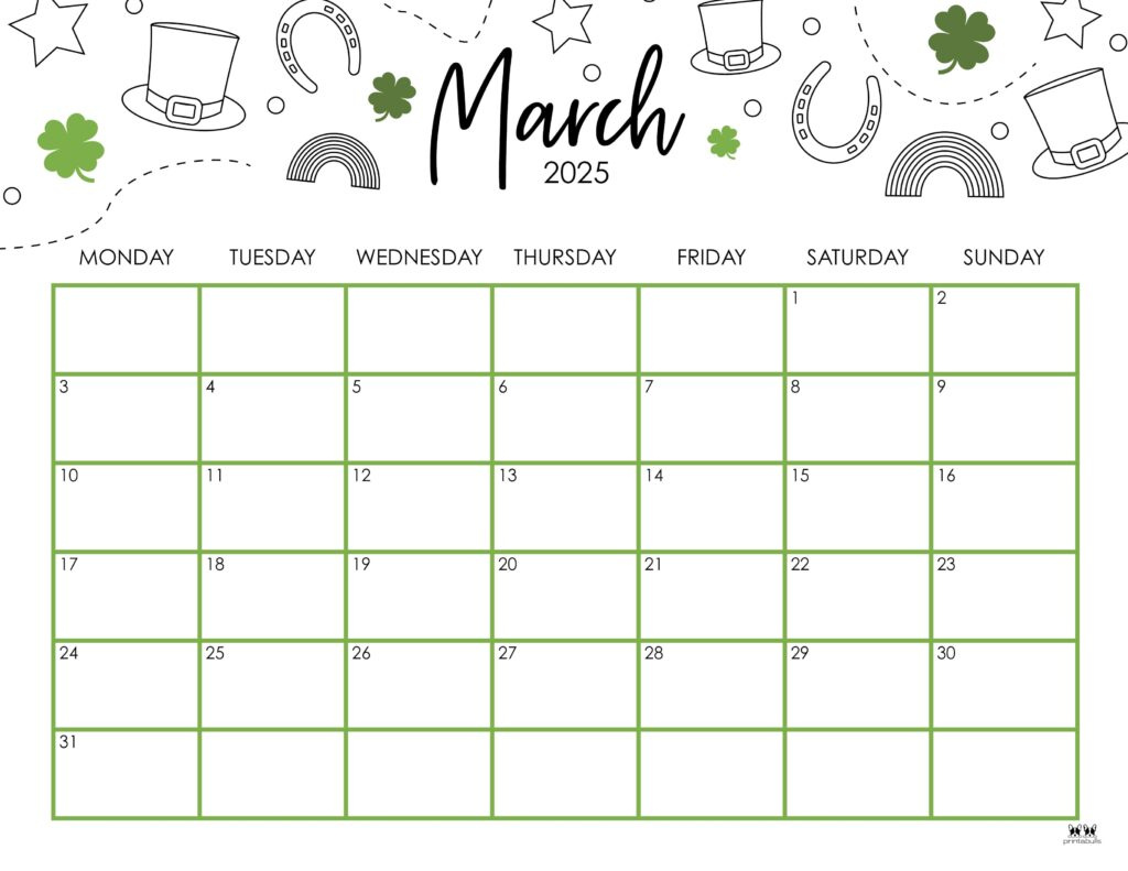 March 2025 Calendars - 107 Free Printables | Printabulls for 2025 Printable March Calendar