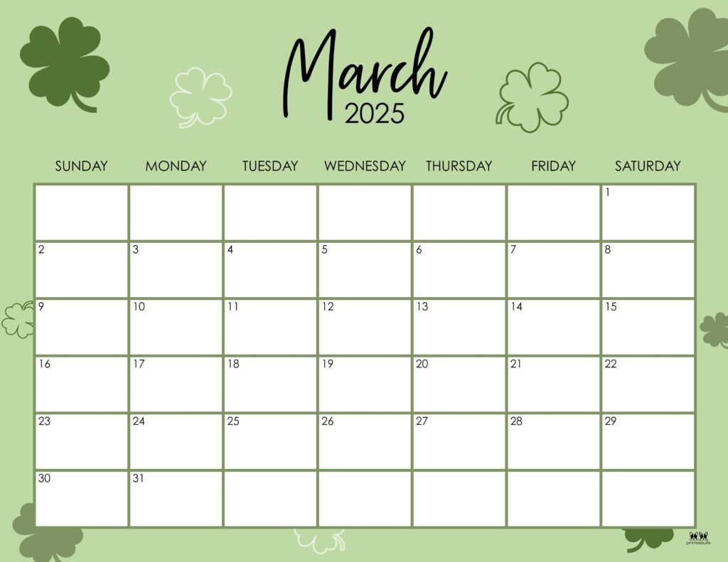 March 2025 Calendars - 107 Free Printables | Printabulls for Cute March 2025 Calendar