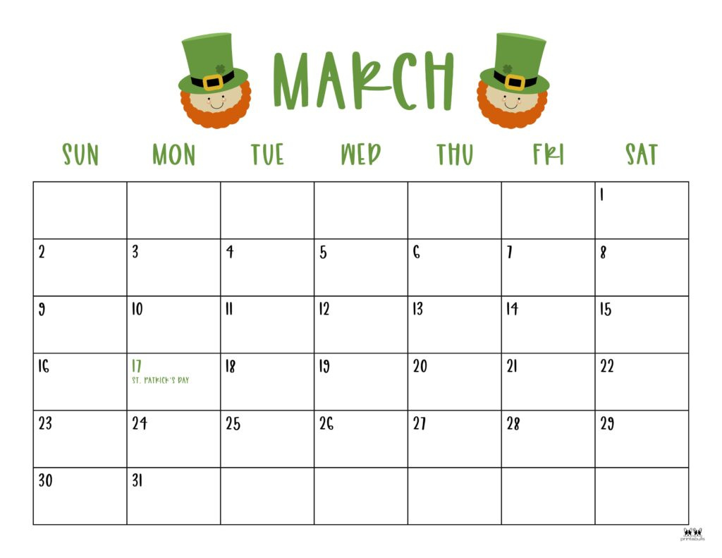 March 2025 Calendars - 107 Free Printables | Printabulls for Free Printable March 2025 Calendar with Holidays