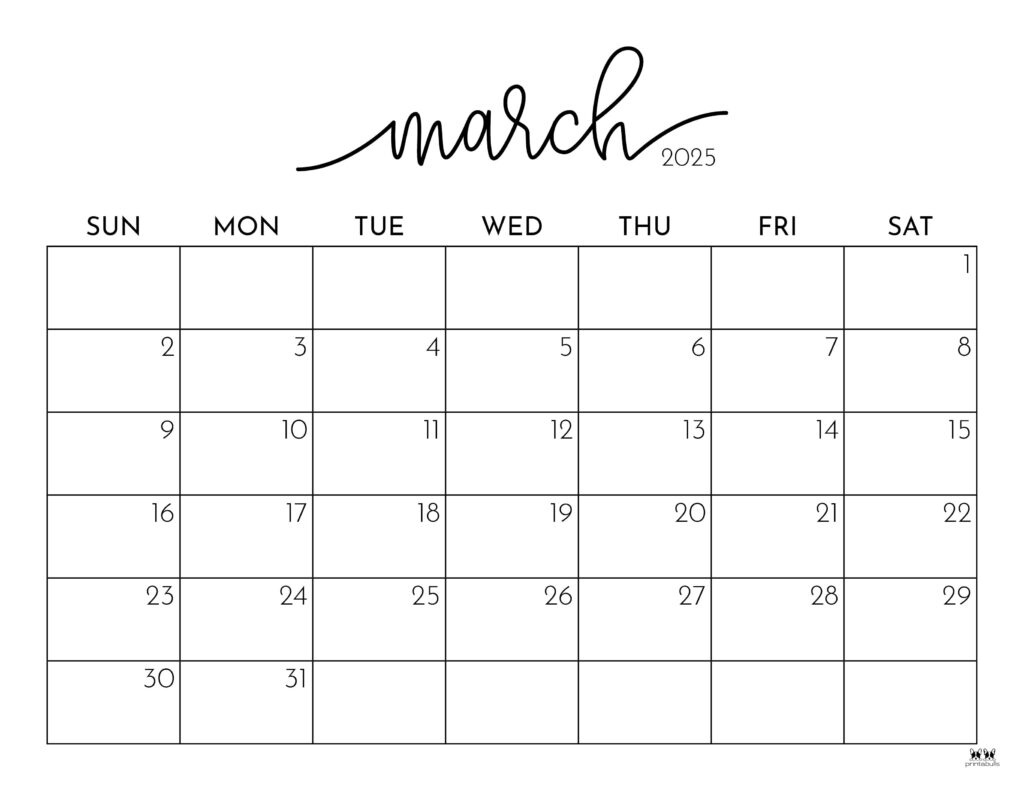 March 2025 Calendars - 107 Free Printables | Printabulls for March 2025 Calendar Editable