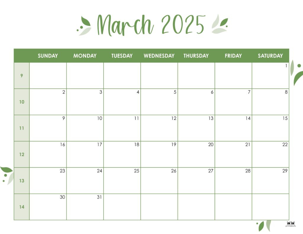 March 2025 Calendars - 107 Free Printables | Printabulls in Month Of March Calendar Printable 2025