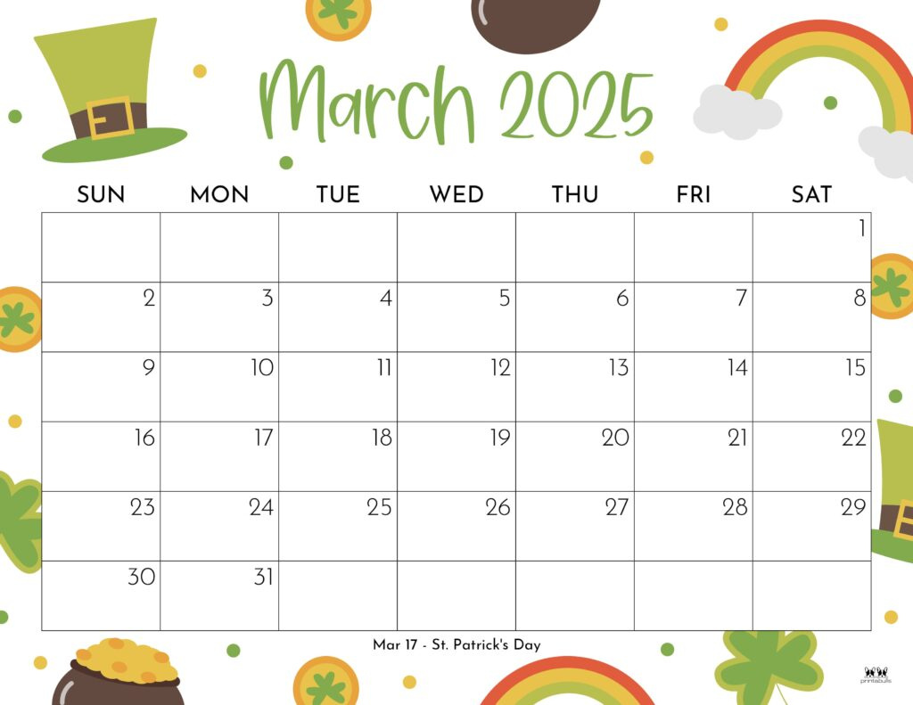 March 2025 Calendars - 107 Free Printables | Printabulls intended for Cute March 2025 Calendar Printable