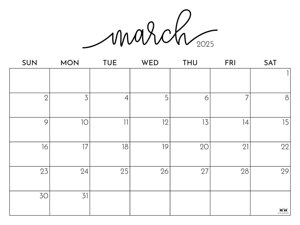 March 2025 Calendars - 107 Free Printables | Printabulls within March Whiteboard Calendar Ideas 2025