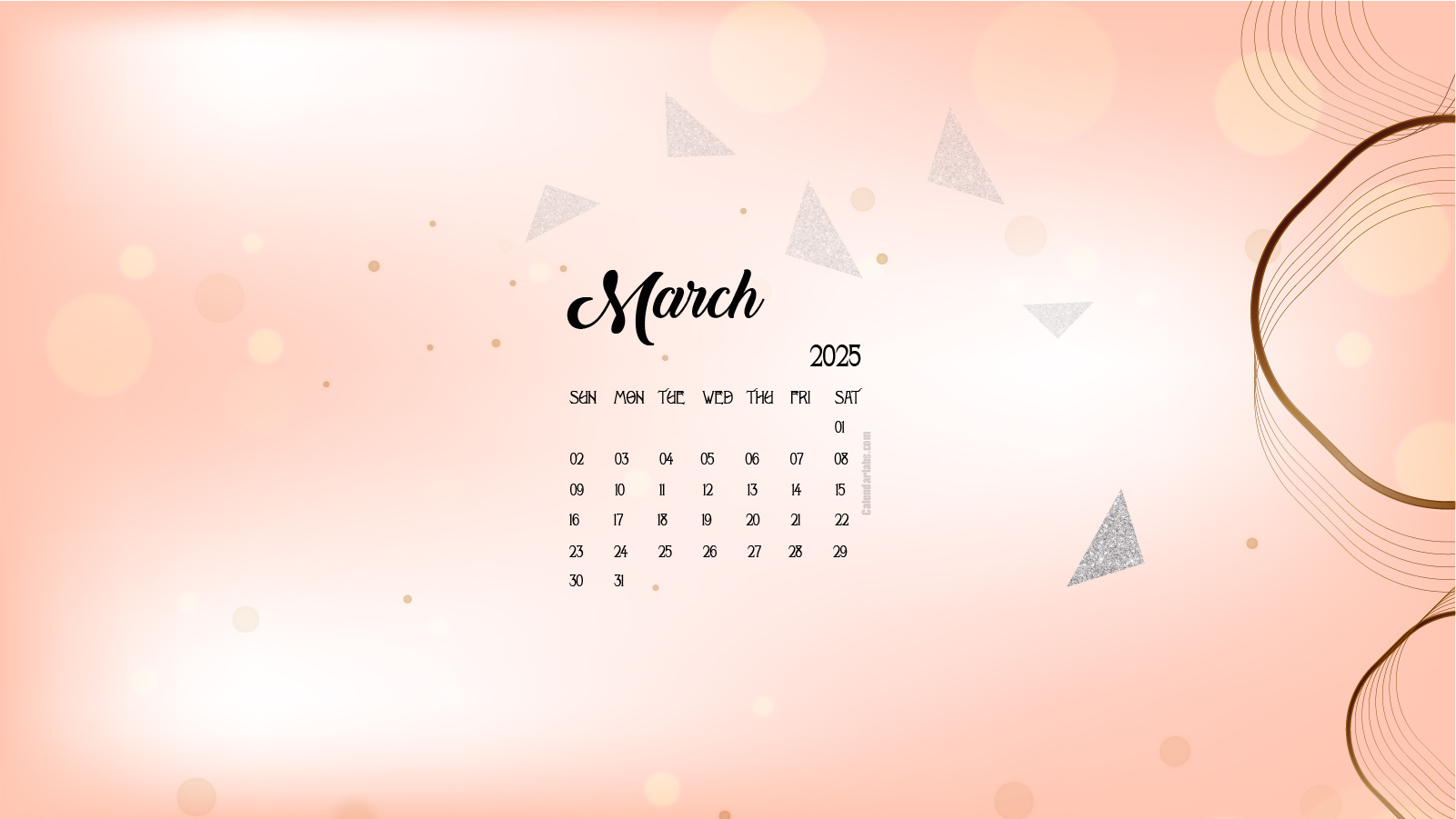 March 2025 Desktop Wallpaper Calendar - Calendarlabs for March 2025 Calendar Wallpaper