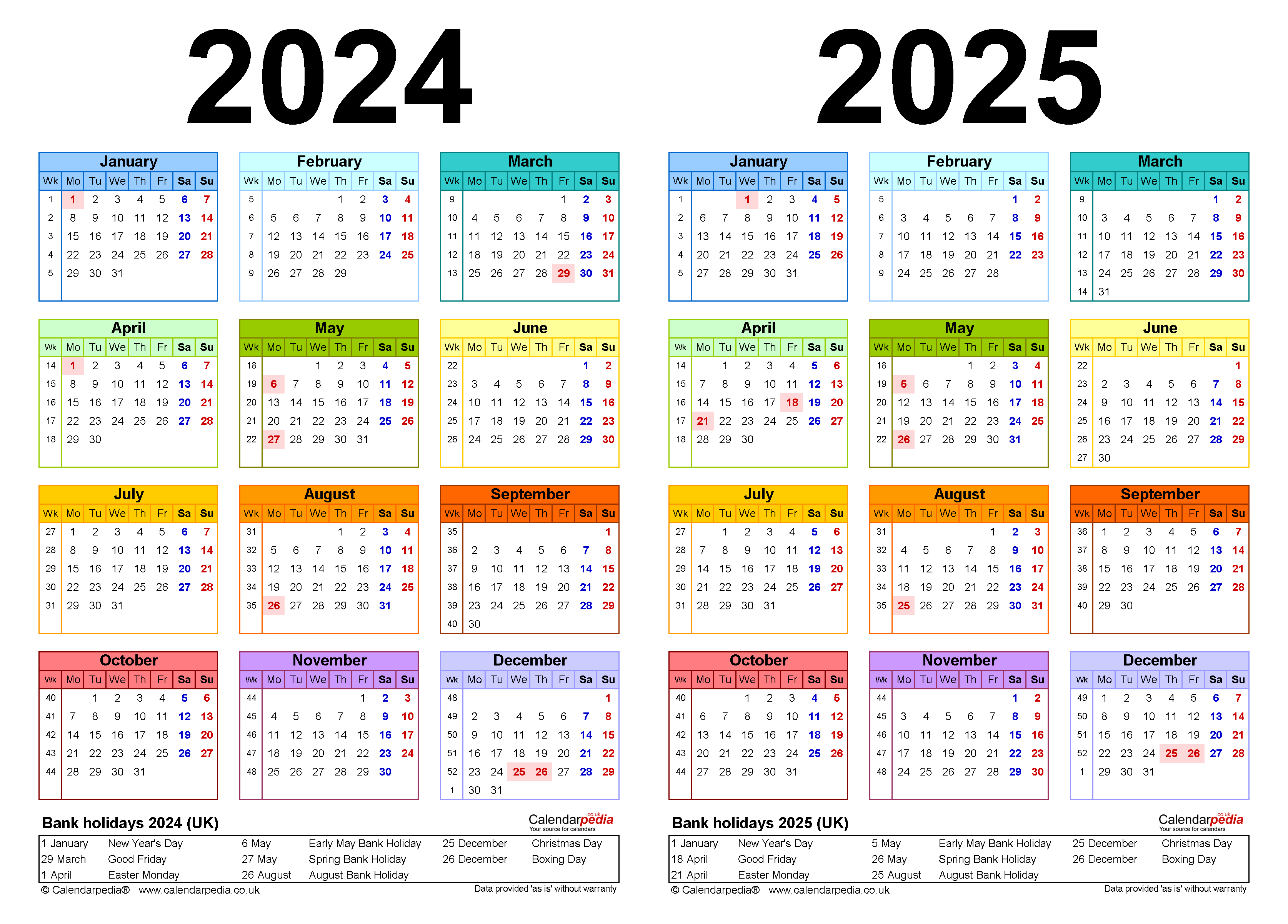 Two Year Calendars For 2024 And 2025 (Uk) For Microsoft Excel pertaining to April 2024 To March 2025 Calendar Printable