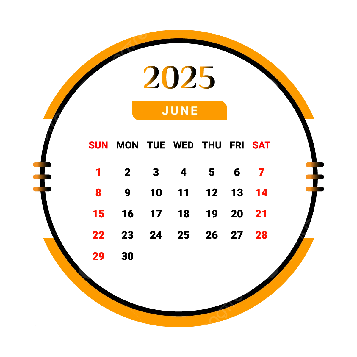 2025 June Month Calendar Yellow And Black Vector, Monthly Calendar pertaining to June 2025 Calendar Png