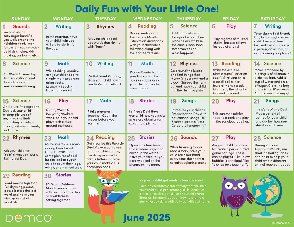 Activity Calendar Archives - Ideas &amp;amp; Inspiration From Demco with June Fun Calendar 2025 Ideas